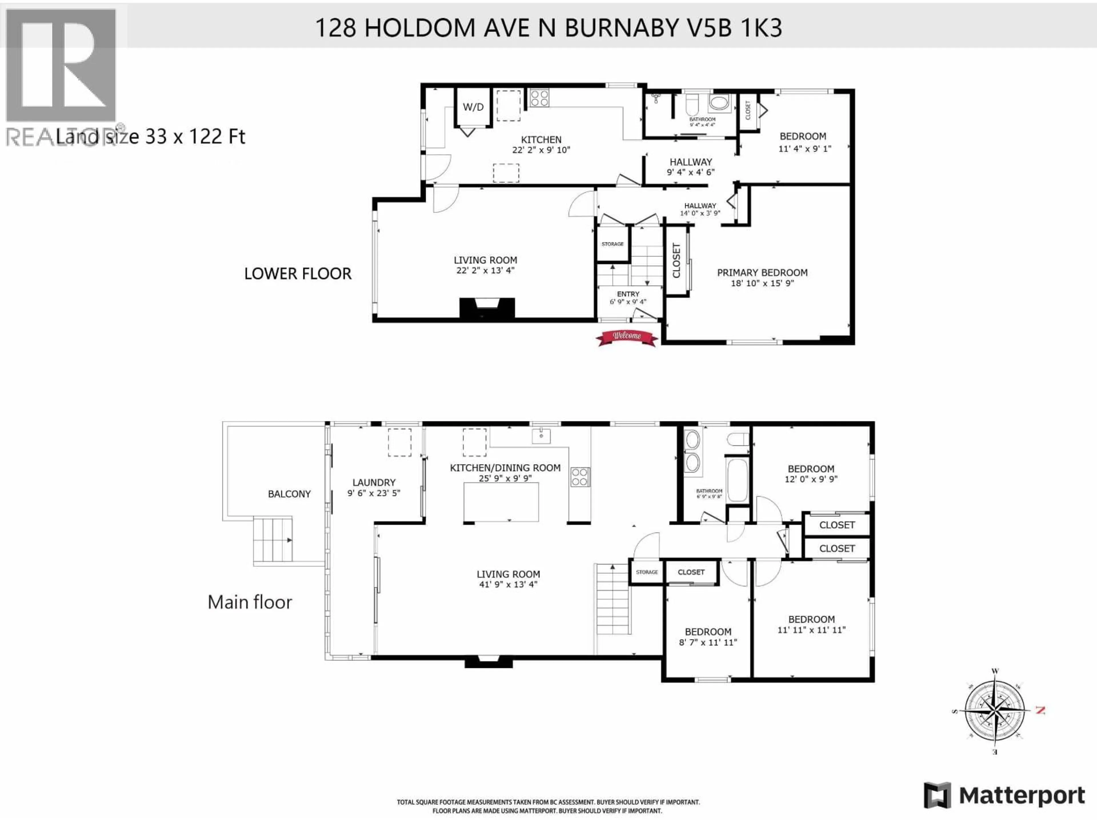 Floor plan for 128 HOLDOM AVENUE, Burnaby British Columbia V5B1K3