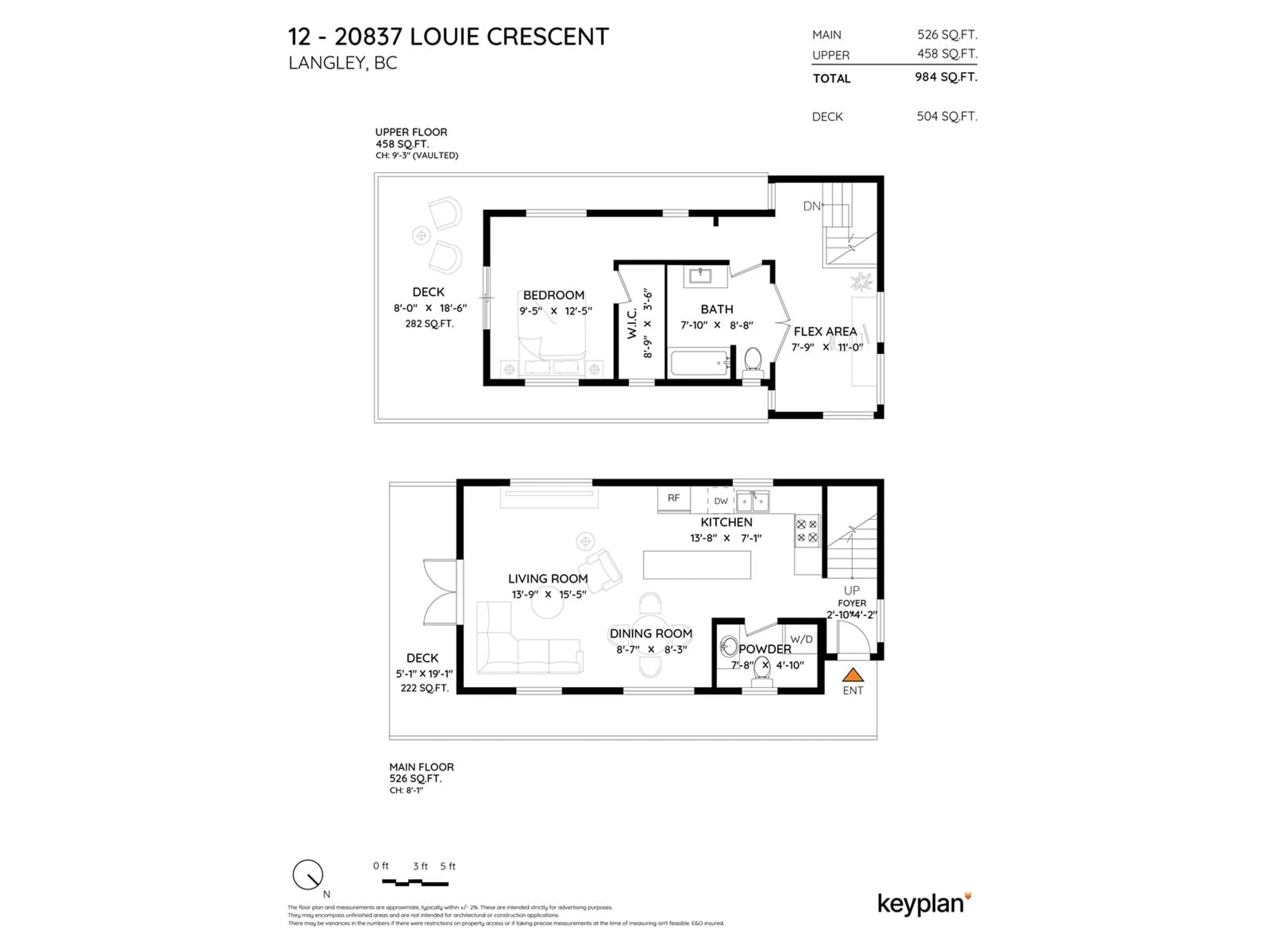 Floor plan for 12 - 20837 LOUIE, Langley British Columbia V1M3H7