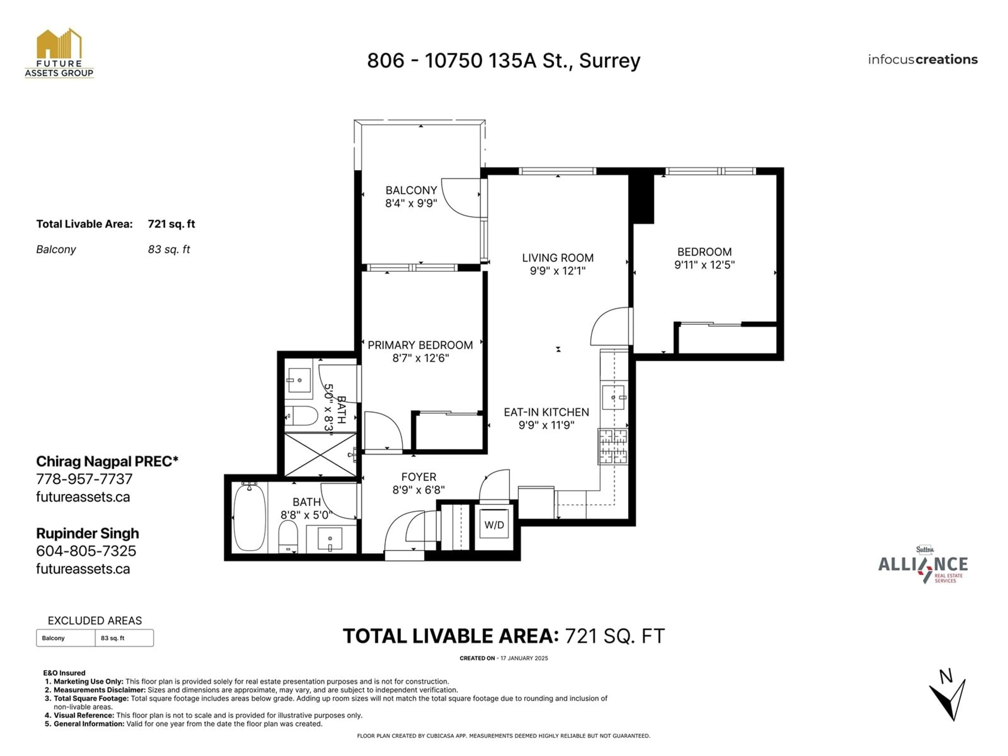 Floor plan for 806 - 10750 135A, Surrey British Columbia V3T0V4