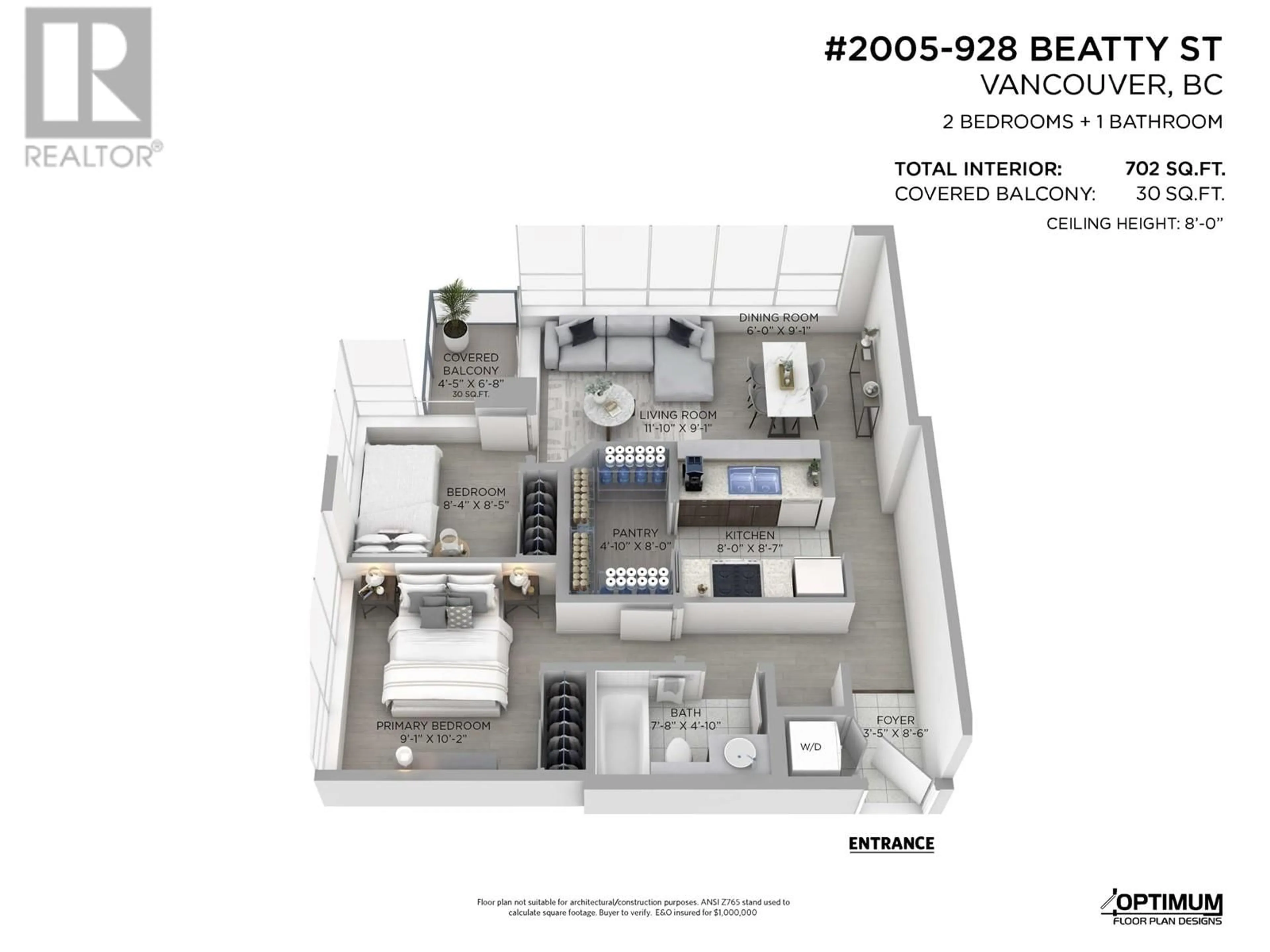 Floor plan for 2005 928 BEATTY STREET, Vancouver British Columbia V6Z3G6