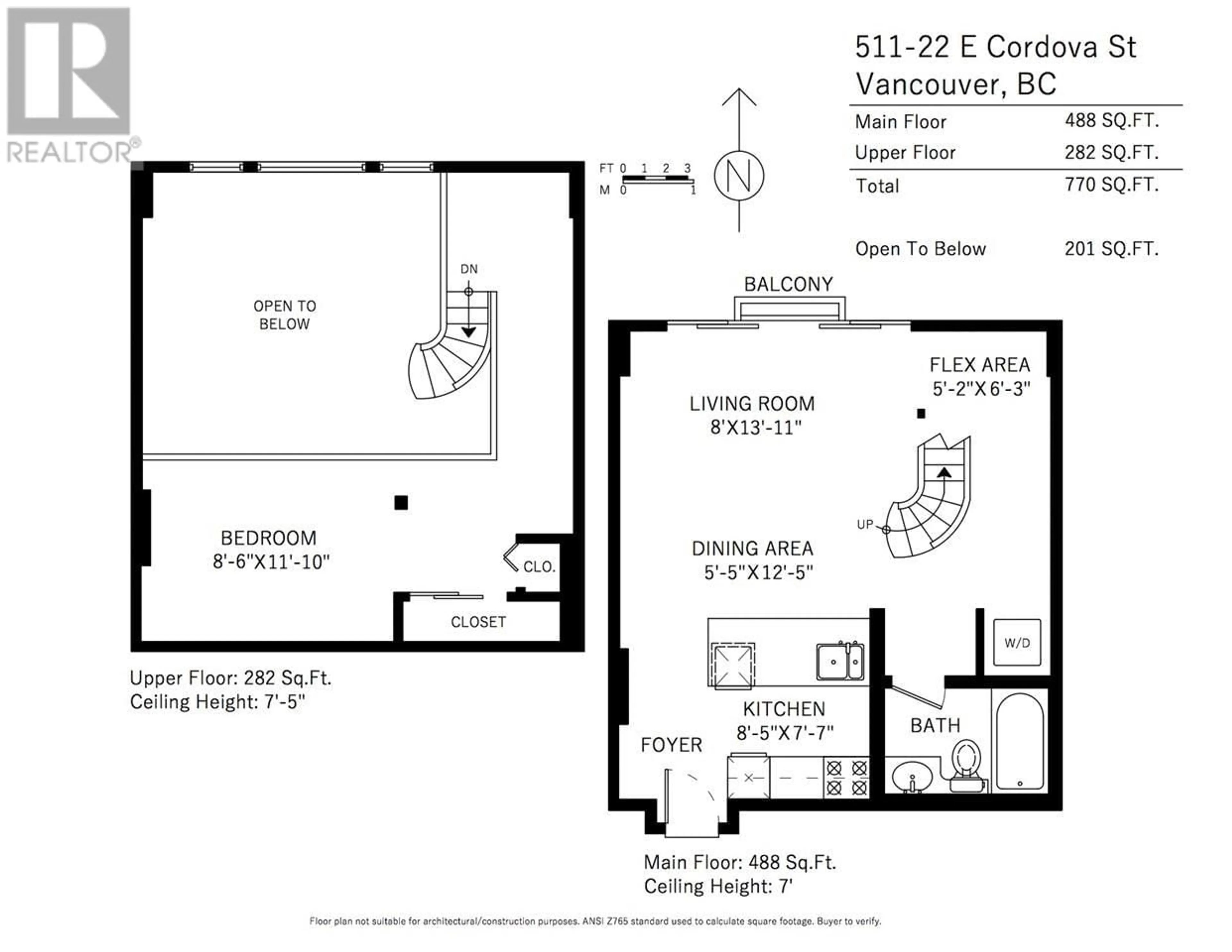 Floor plan for 511 - 22 CORDOVA STREET, Vancouver British Columbia V6A1K2