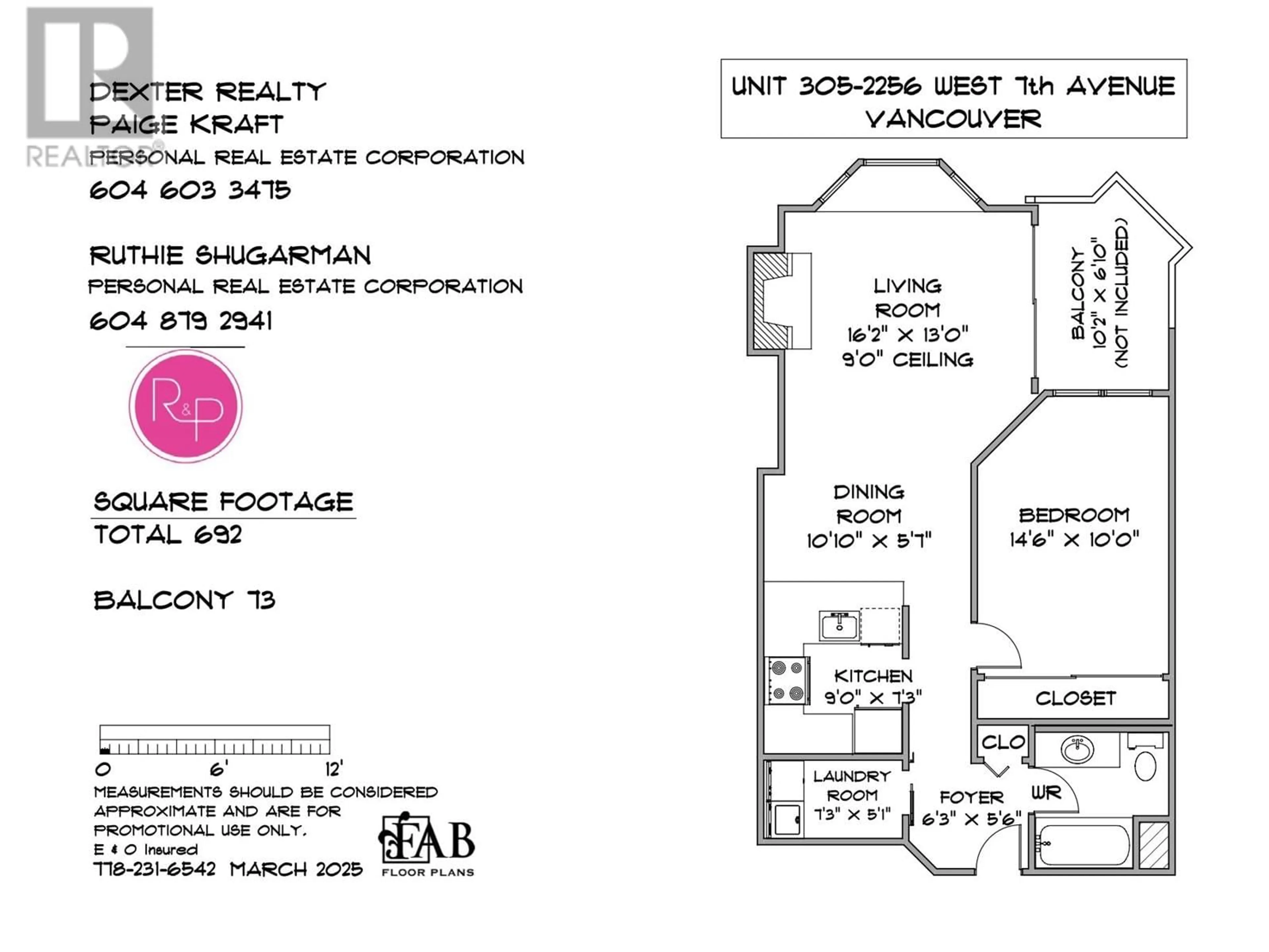 Floor plan for 305 2256 W 7TH AVENUE, Vancouver British Columbia V6K1Y2