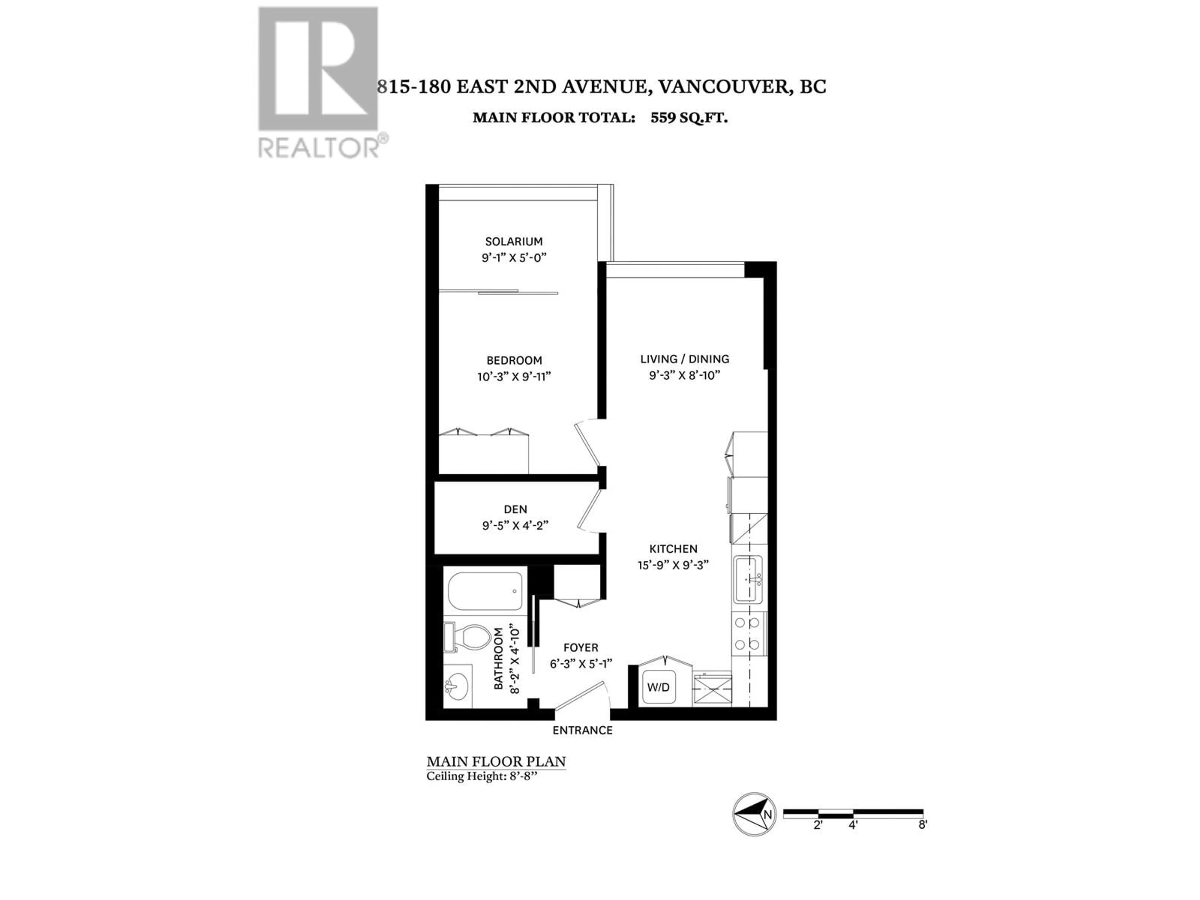 Floor plan for 815 180 E 2ND AVENUE, Vancouver British Columbia V5T0K4