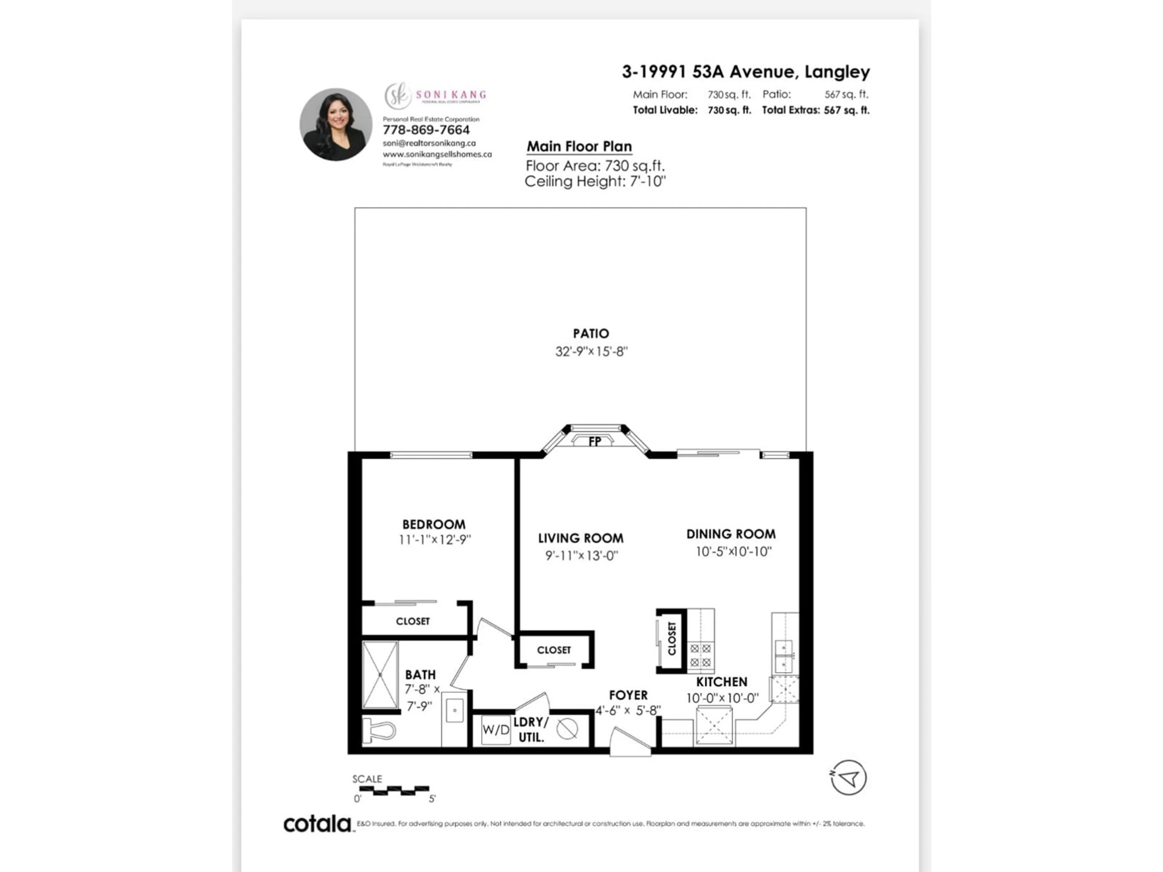 Floor plan for 3 - 19991 53A, Langley British Columbia V3A8H6