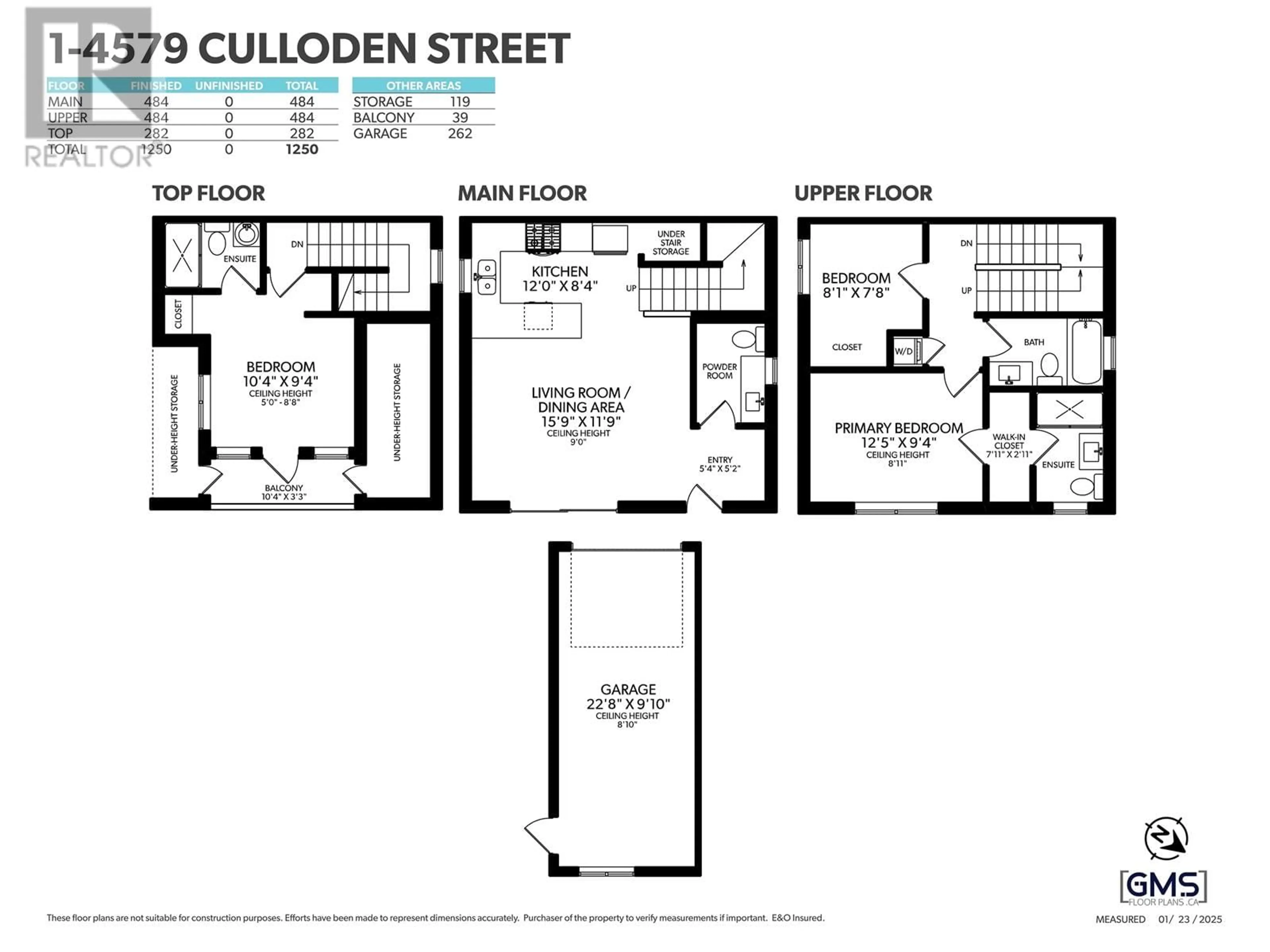 Floor plan for 1 4579 CULLODEN STREET, Vancouver British Columbia V5V4X7