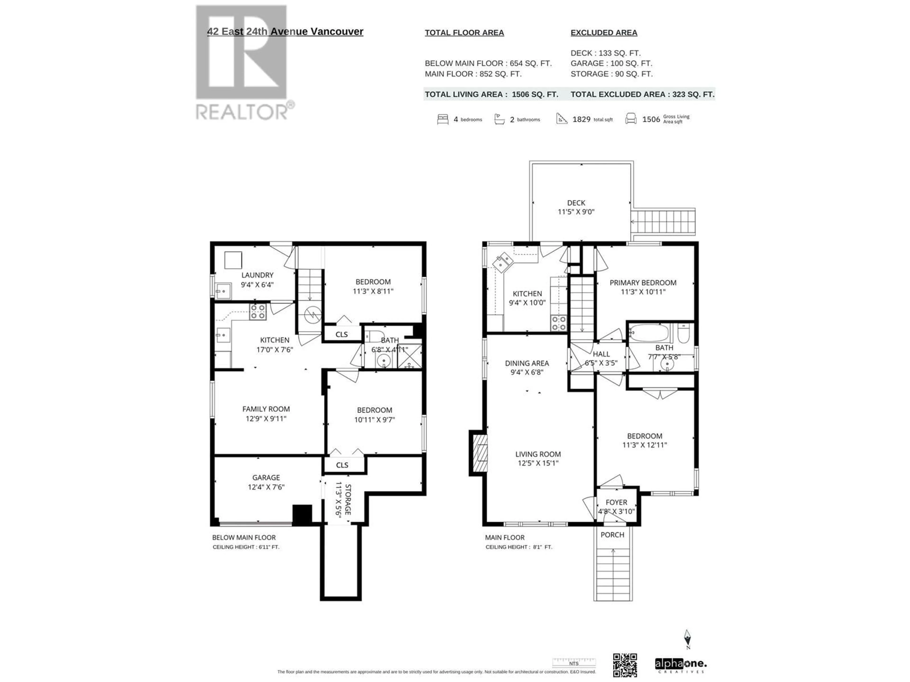 Floor plan for 42 E 24TH AVENUE, Vancouver British Columbia V5V1Z4