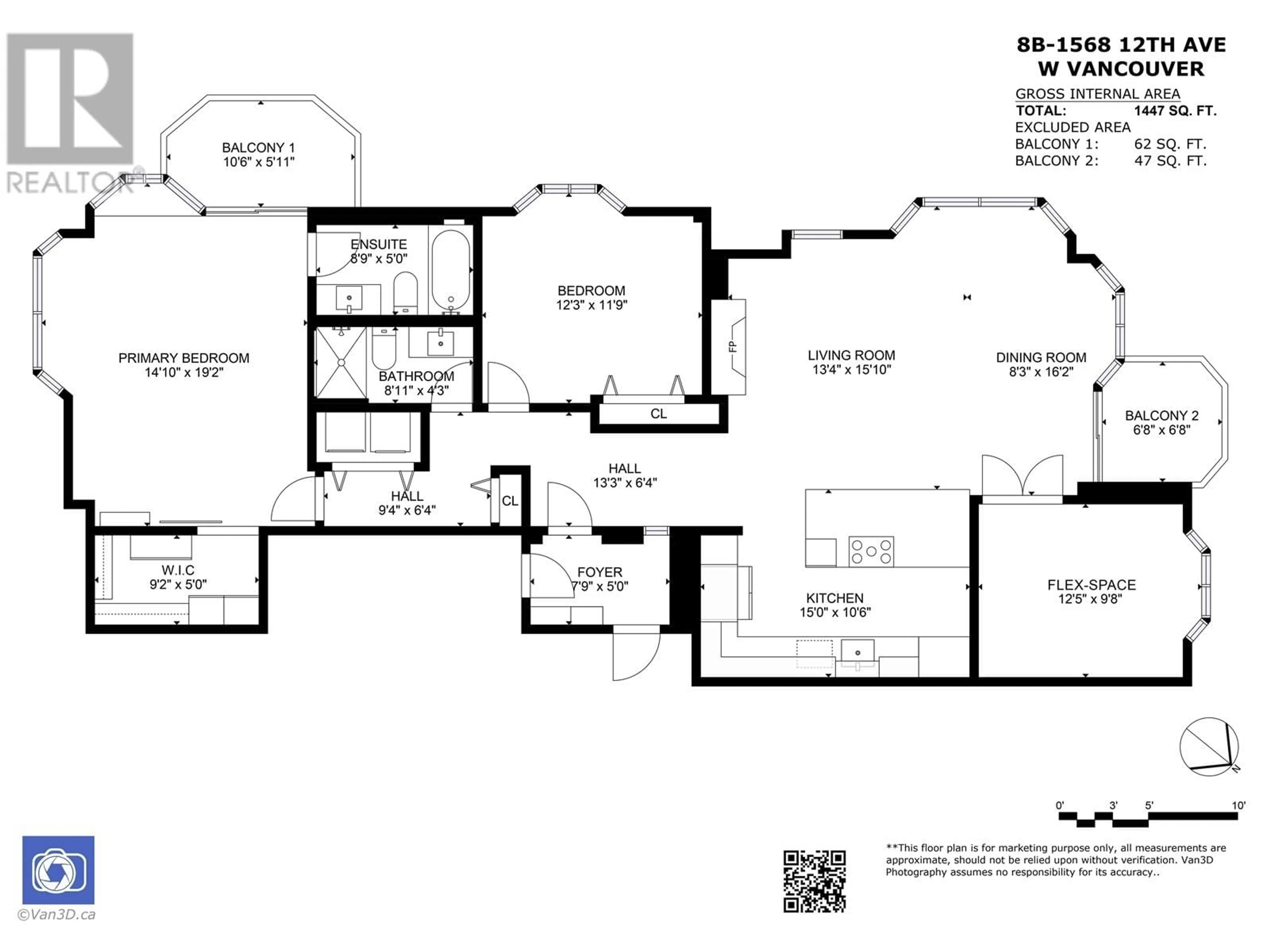 Floor plan for 8B 1568 W 12TH AVENUE, Vancouver British Columbia V6J2E1