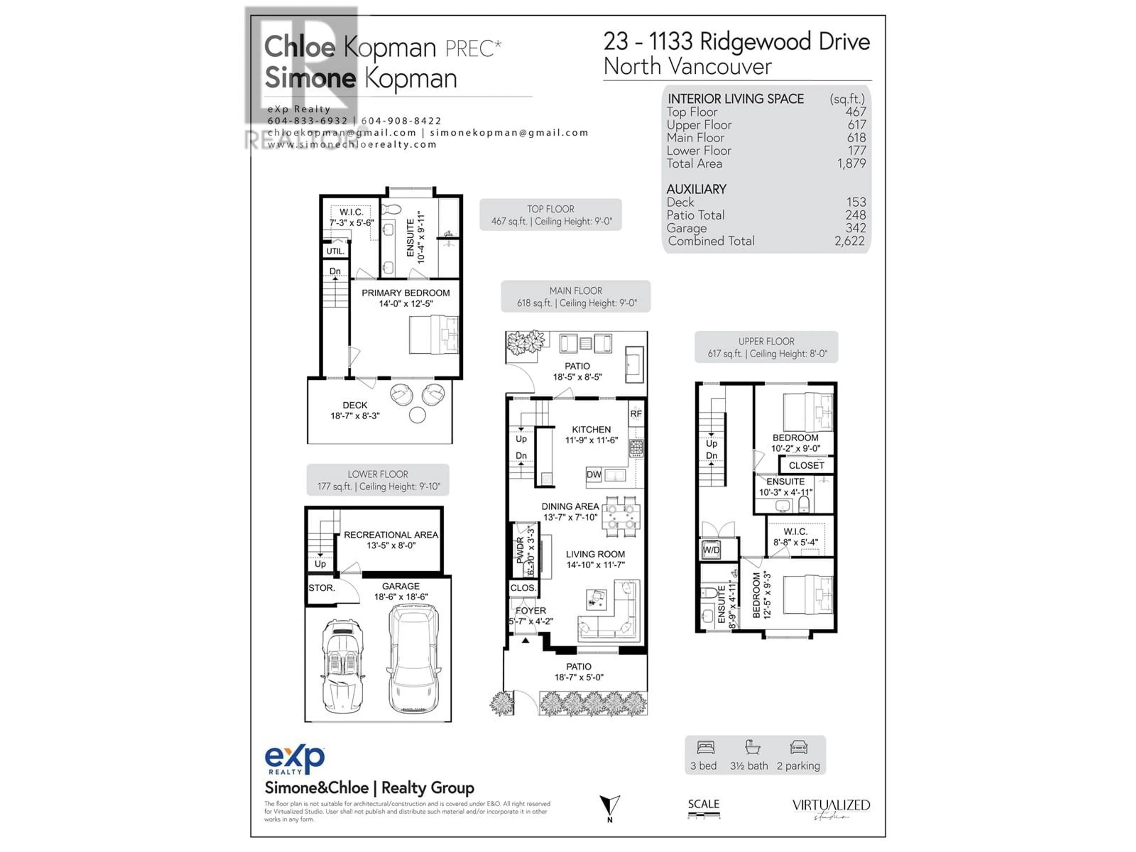 Floor plan for 23 - 1133 RIDGEWOOD DRIVE, North Vancouver British Columbia V7R0A4