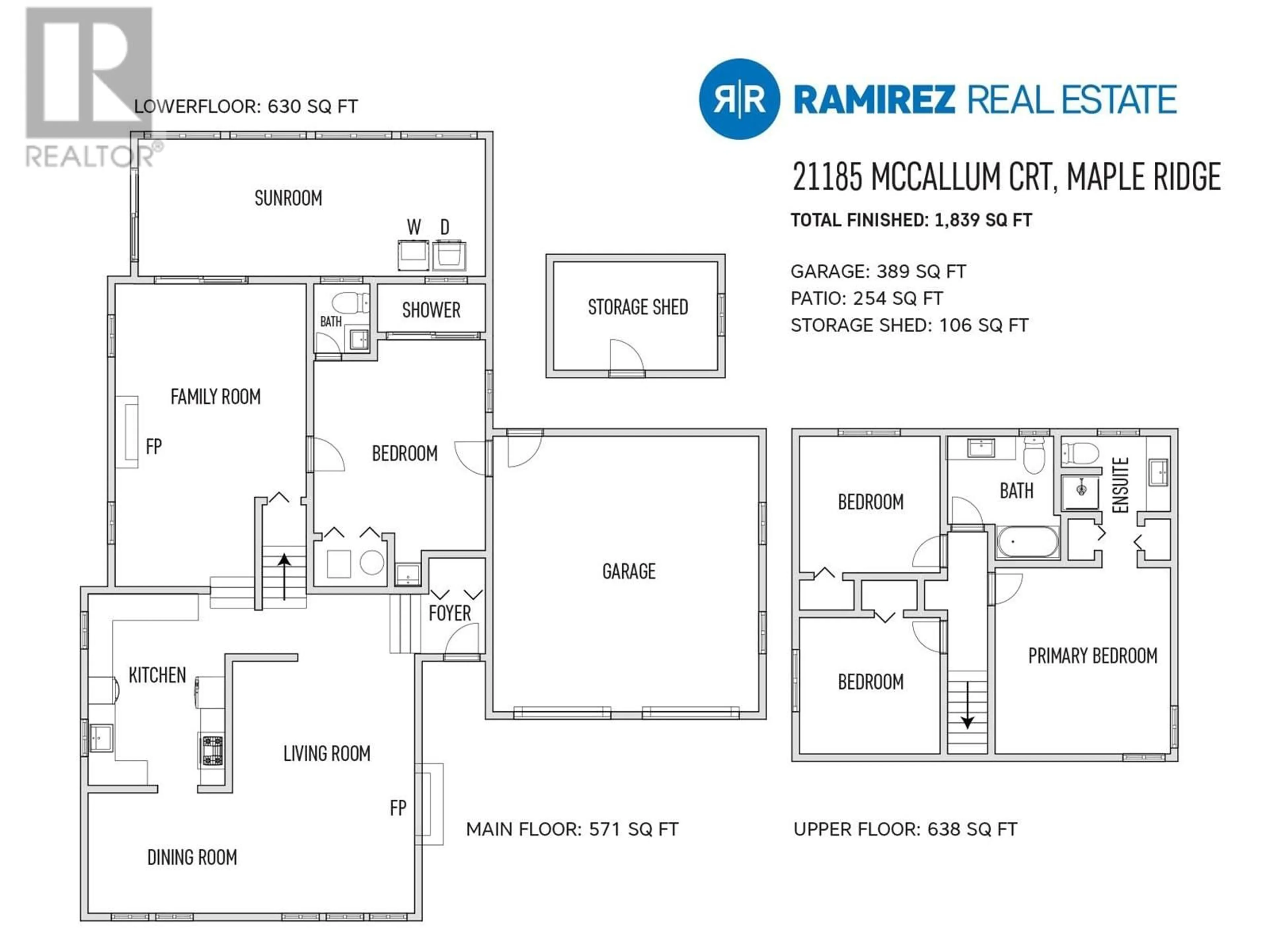 Floor plan for 21185 MCCALLUM COURT, Maple Ridge British Columbia V4R2L9