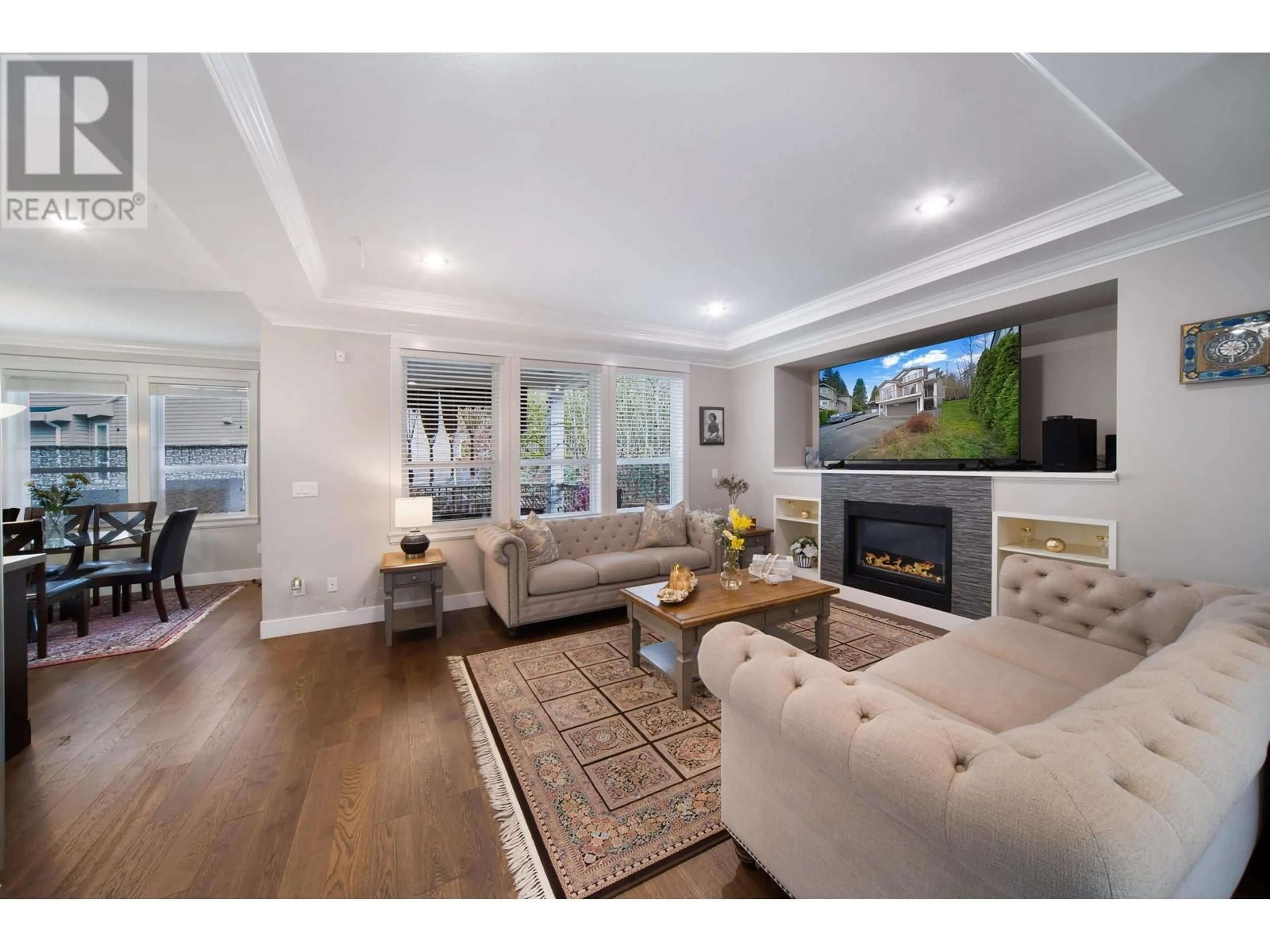 Living room with furniture, wood/laminate floor for 1308 SADIE CRESCENT, Coquitlam British Columbia V3B7M9