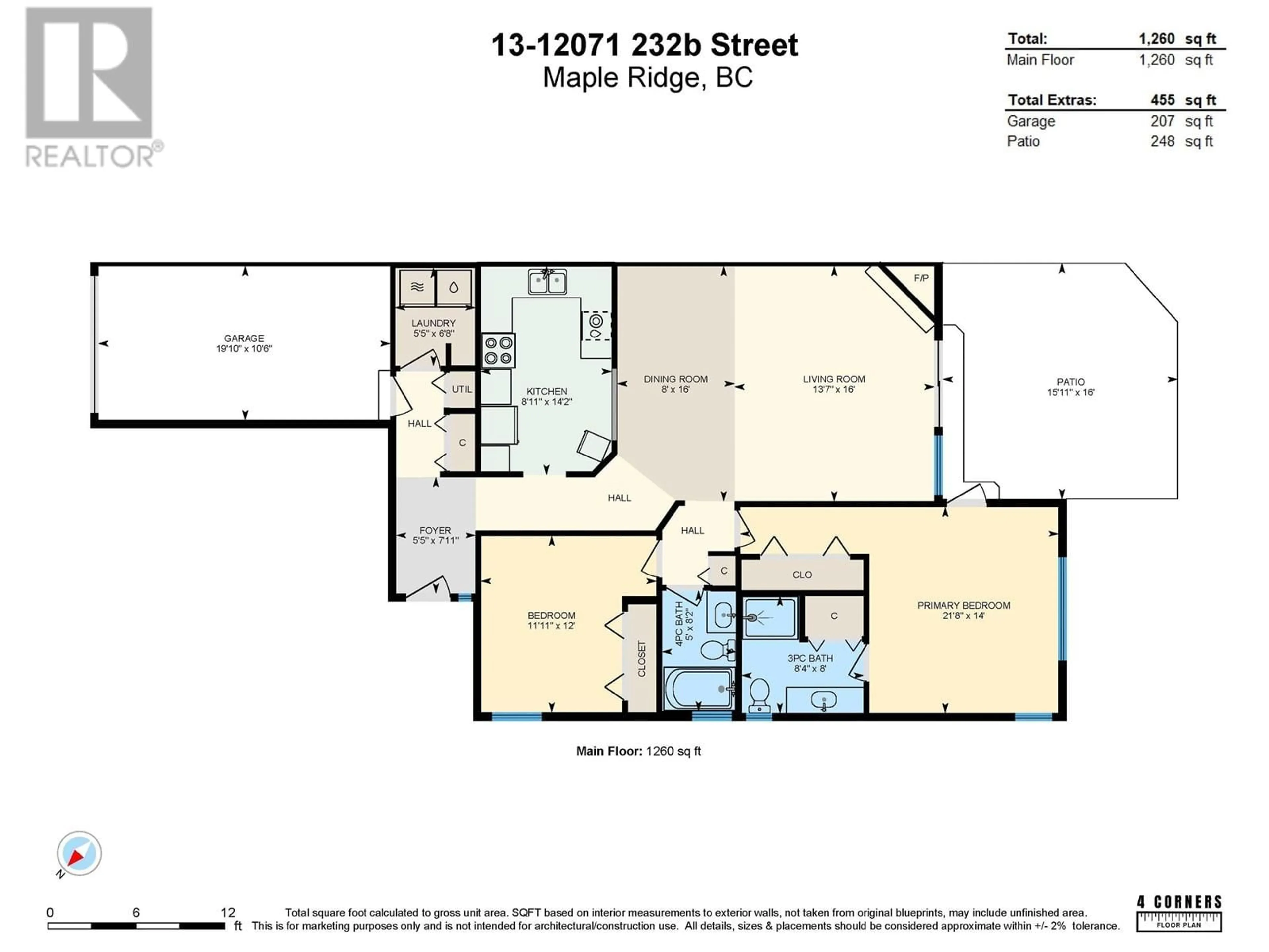 Floor plan for 13 - 12071 232B STREET, Maple Ridge British Columbia V2X0Z7