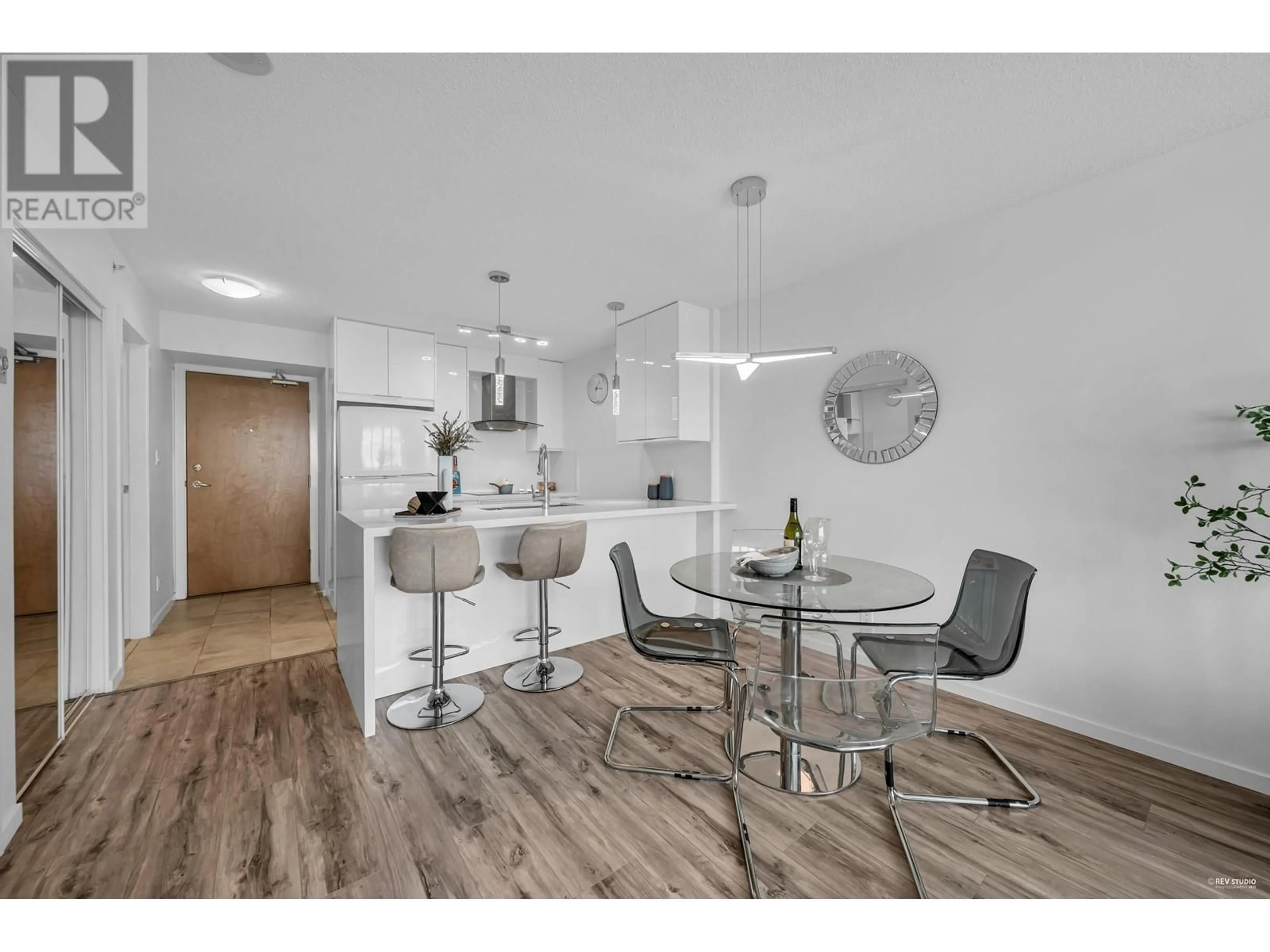 Open concept kitchen, wood/laminate floor for 2305 1155 SEYMOUR STREET, Vancouver British Columbia V6B3M7