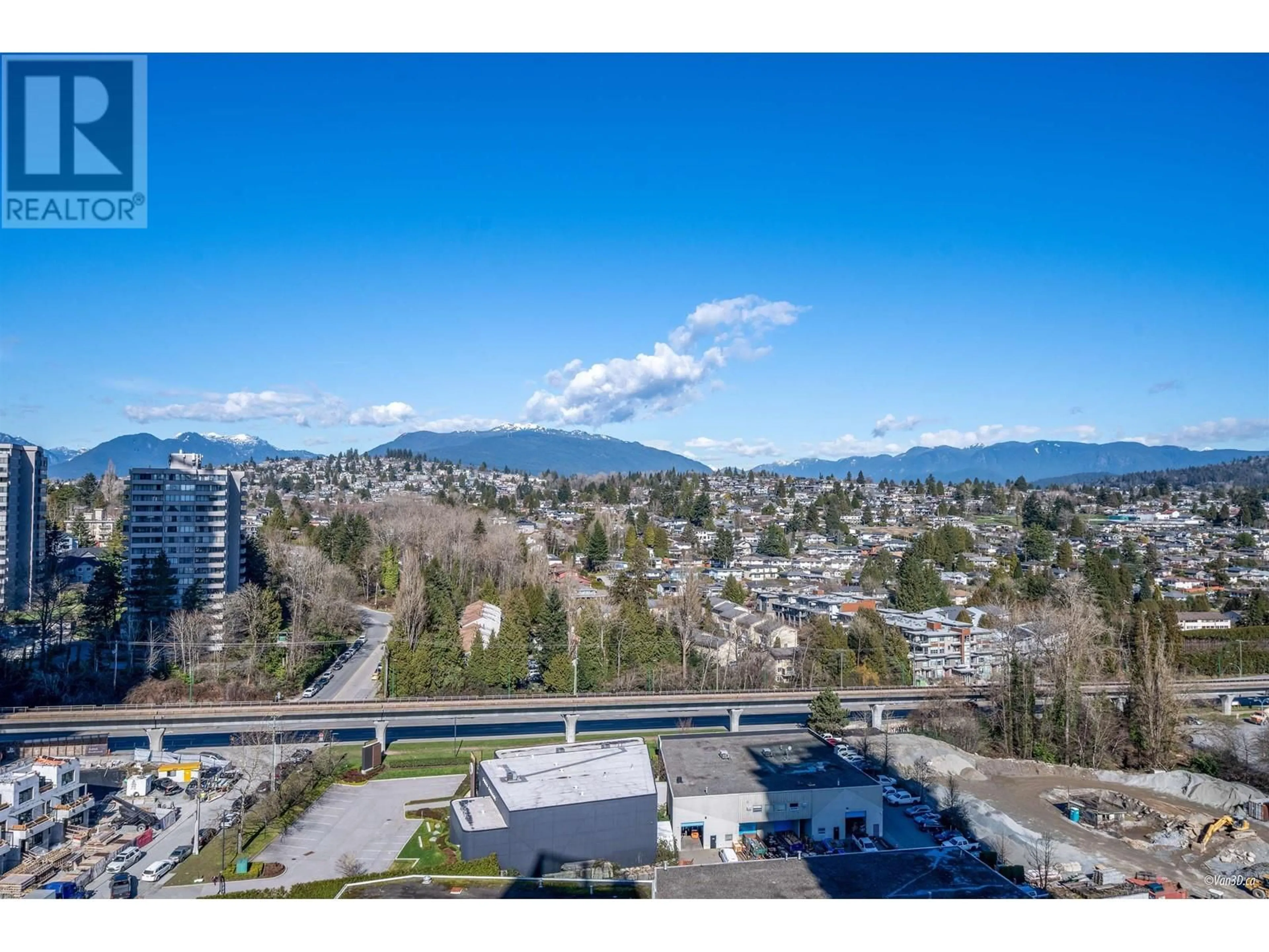 A pic from outside/outdoor area/front of a property/back of a property/a pic from drone, mountain view for 1902 - 5311 GORING STREET, Burnaby British Columbia V5B0B5