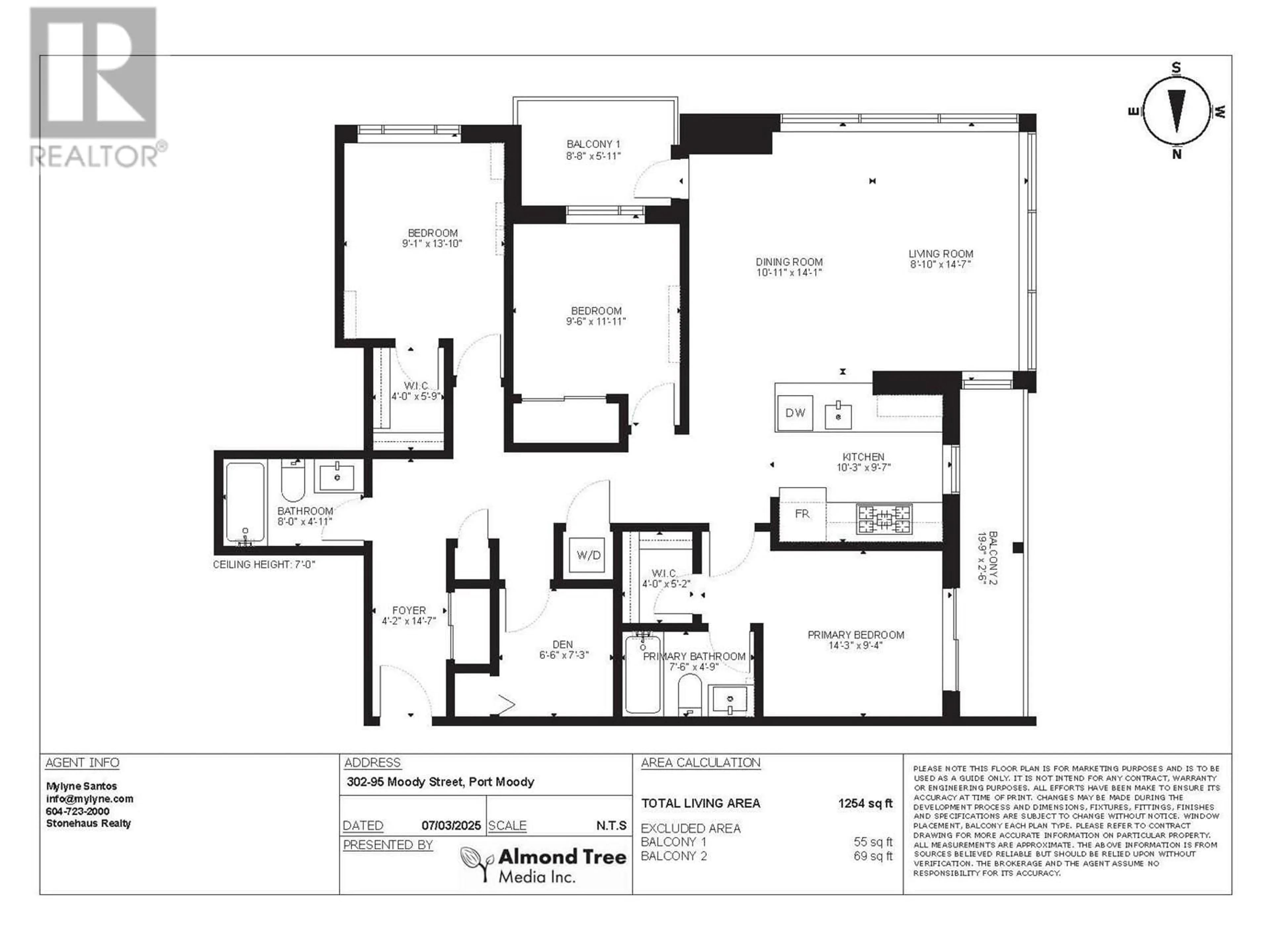 Floor plan for 302 95 MOODY STREET, Port Moody British Columbia V3H0H2