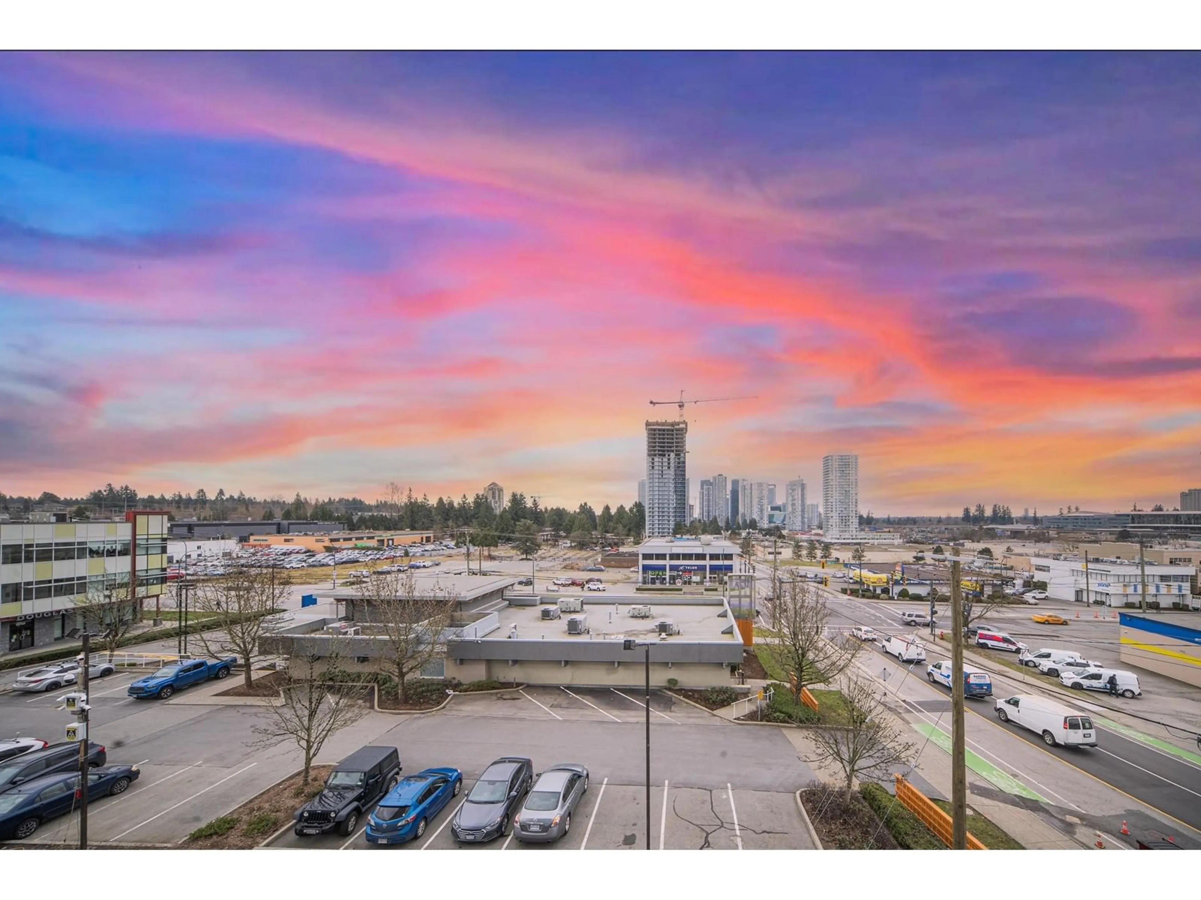 A pic from outside/outdoor area/front of a property/back of a property/a pic from drone, city buildings view from balcony for 404 10428 WHALLEY BOULEVARD, Surrey British Columbia V3T1W6