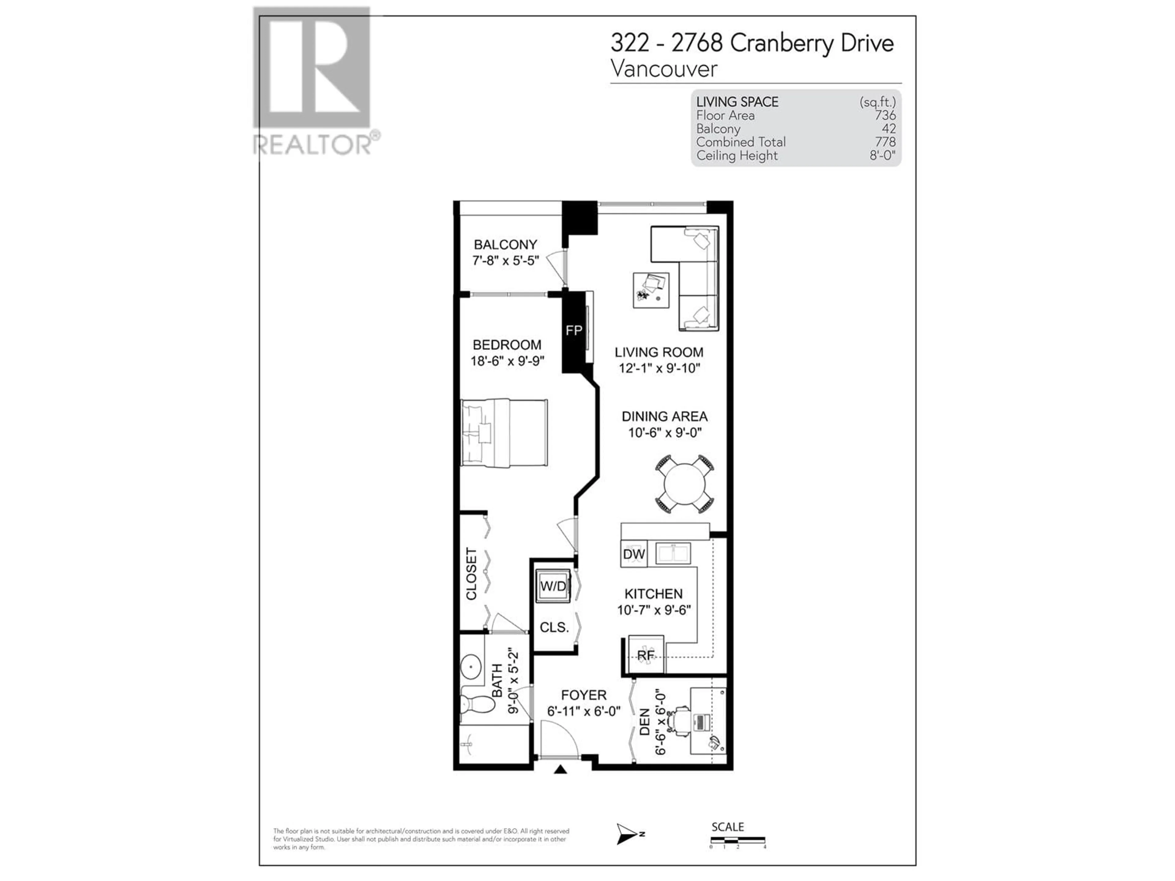 Floor plan for 322 2768 CRANBERRY DRIVE, Vancouver British Columbia V6K4V1