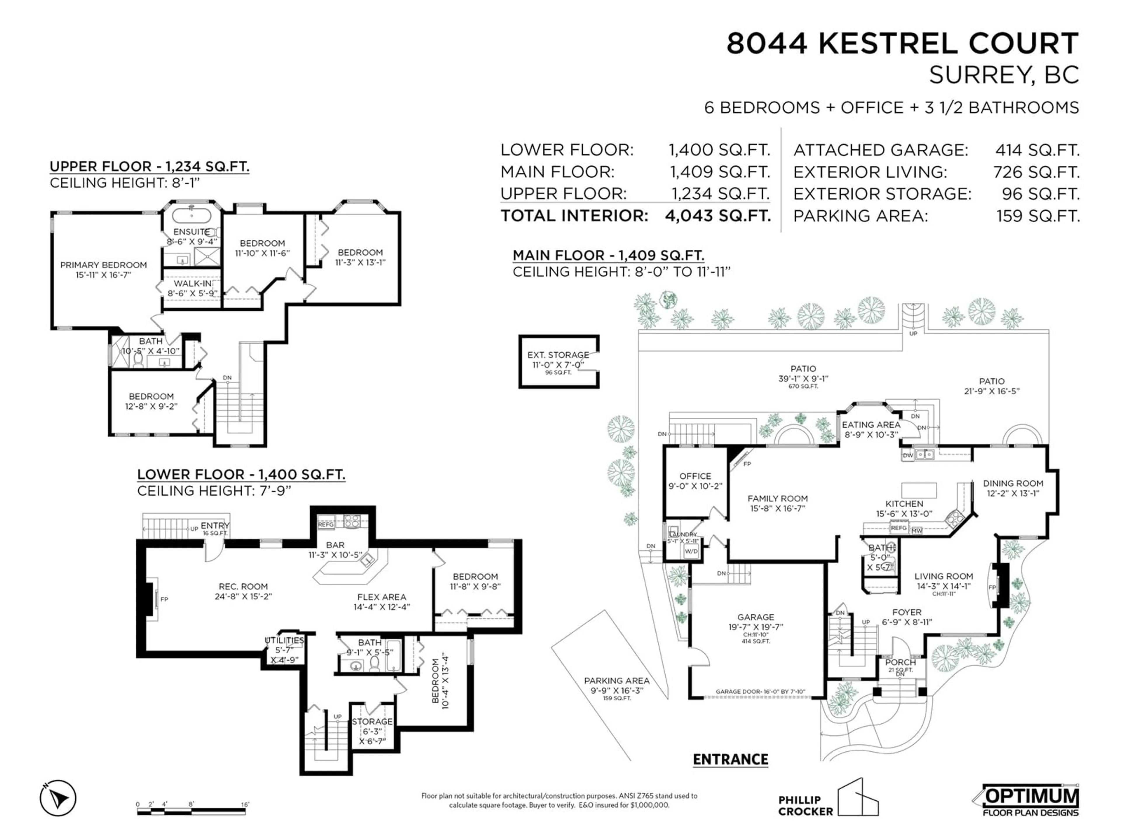 Floor plan for 8044 KESTREL COURT, Surrey British Columbia V3W0V1