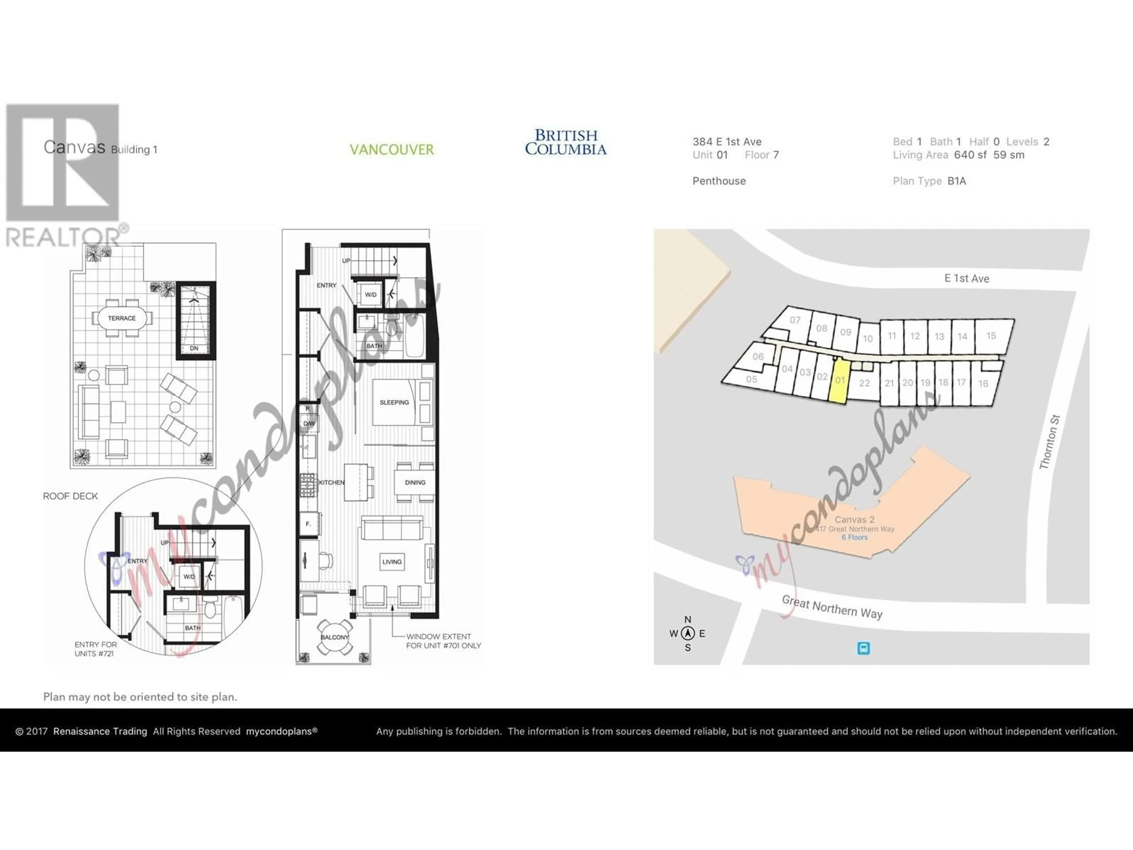 Floor plan for 701 384 E 1ST AVENUE, Vancouver British Columbia V5T0G5