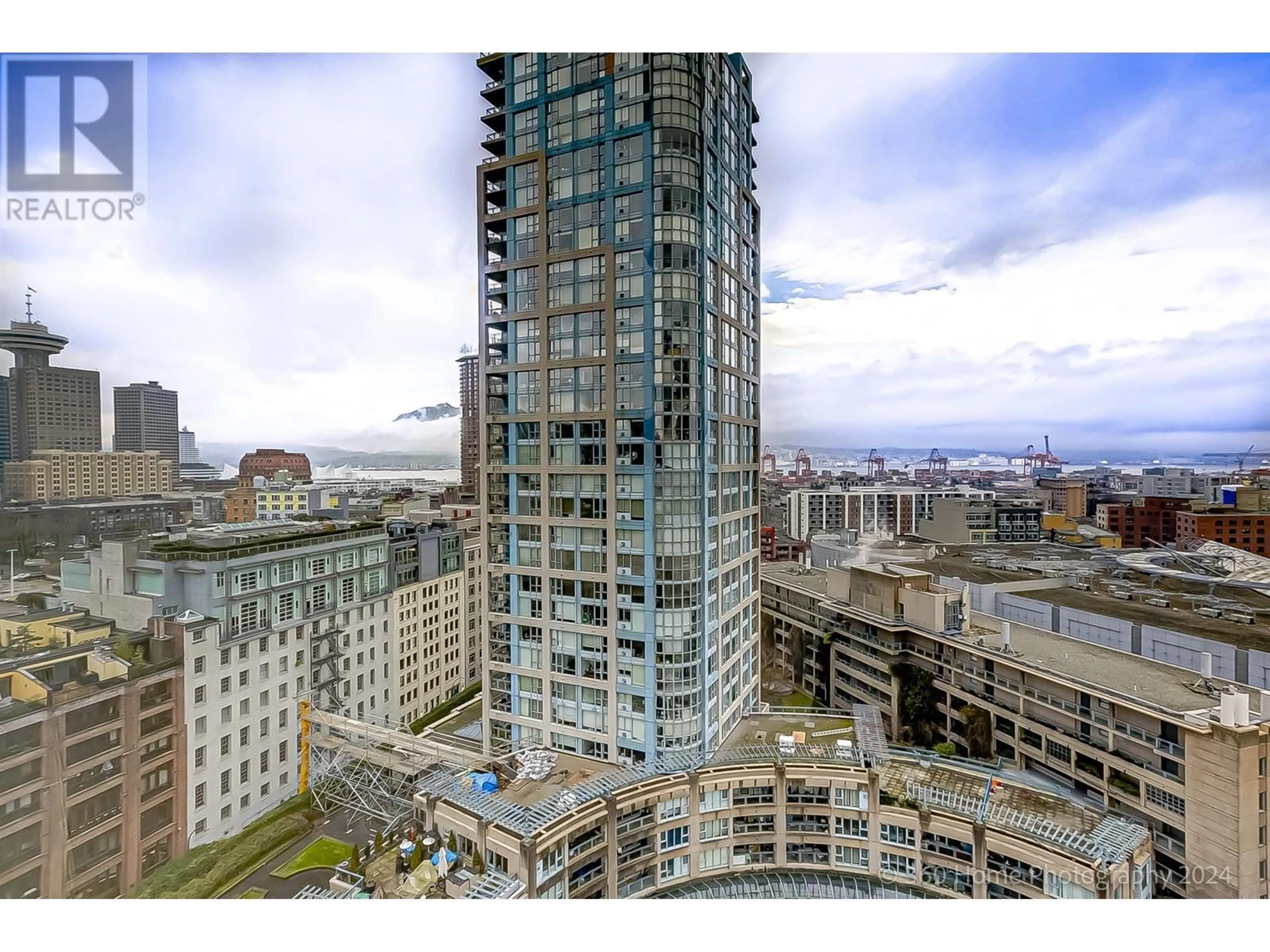 A pic from outside/outdoor area/front of a property/back of a property/a pic from drone, city buildings view from balcony for 2105 188 KEEFER PLACE, Vancouver British Columbia V6B0J1