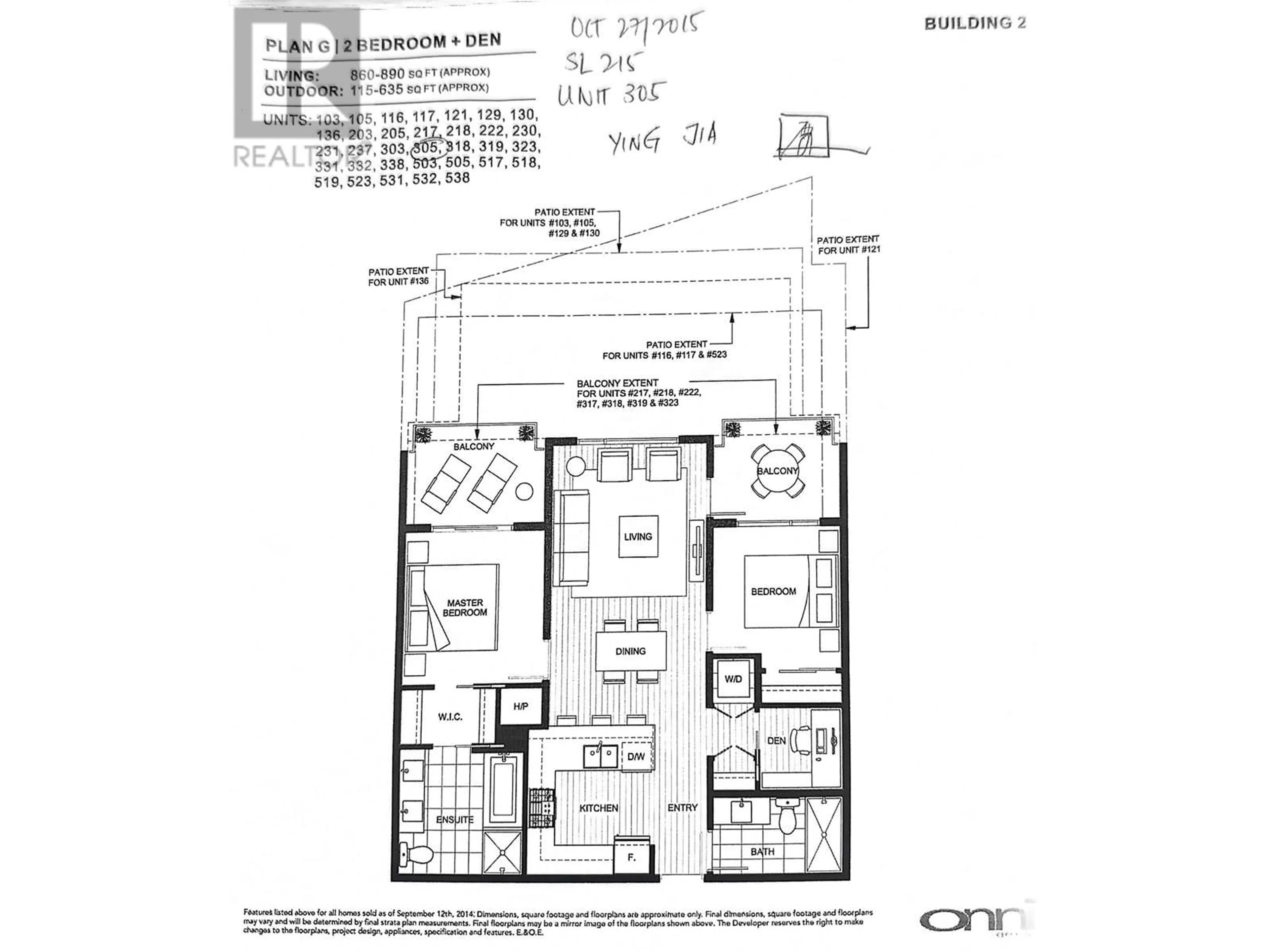 Floor plan for 305 - 5311 CEDARBRIDGE WAY, Richmond British Columbia V6X2A8