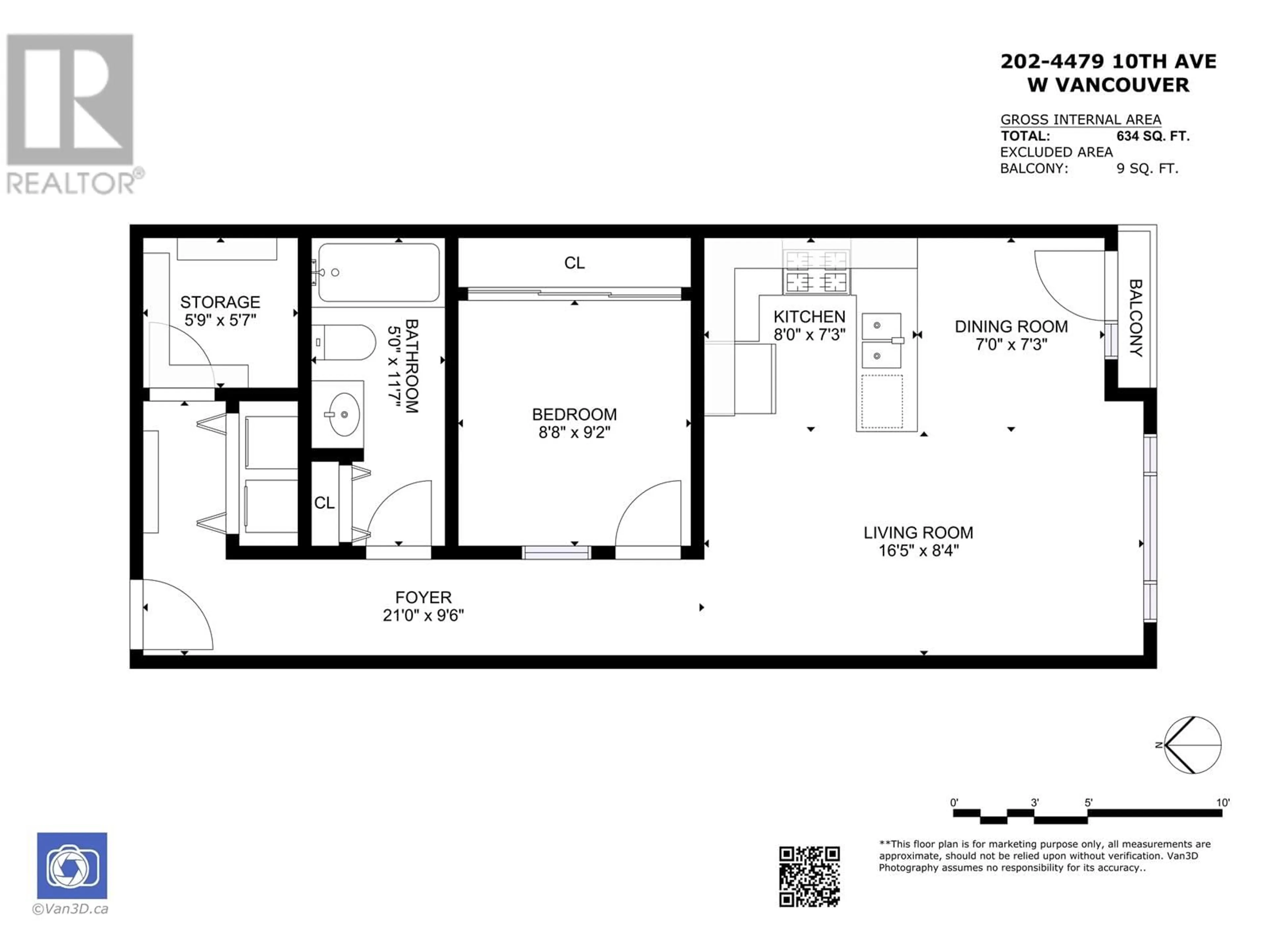 Floor plan for 202 - 4479 10TH AVENUE, Vancouver British Columbia V6R2H8