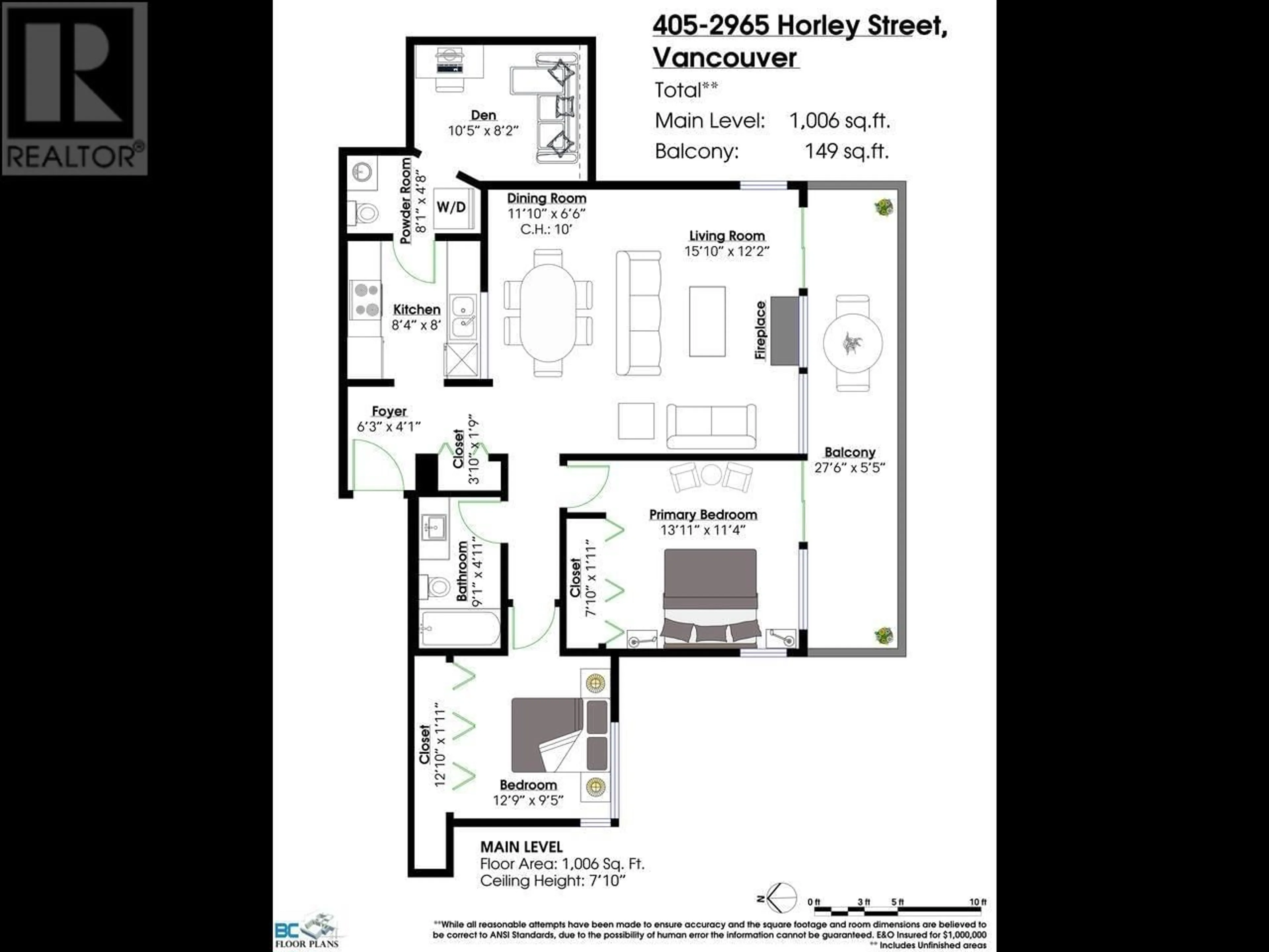 Floor plan for 405 2965 HORLEY STREET, Vancouver British Columbia V5R6B9