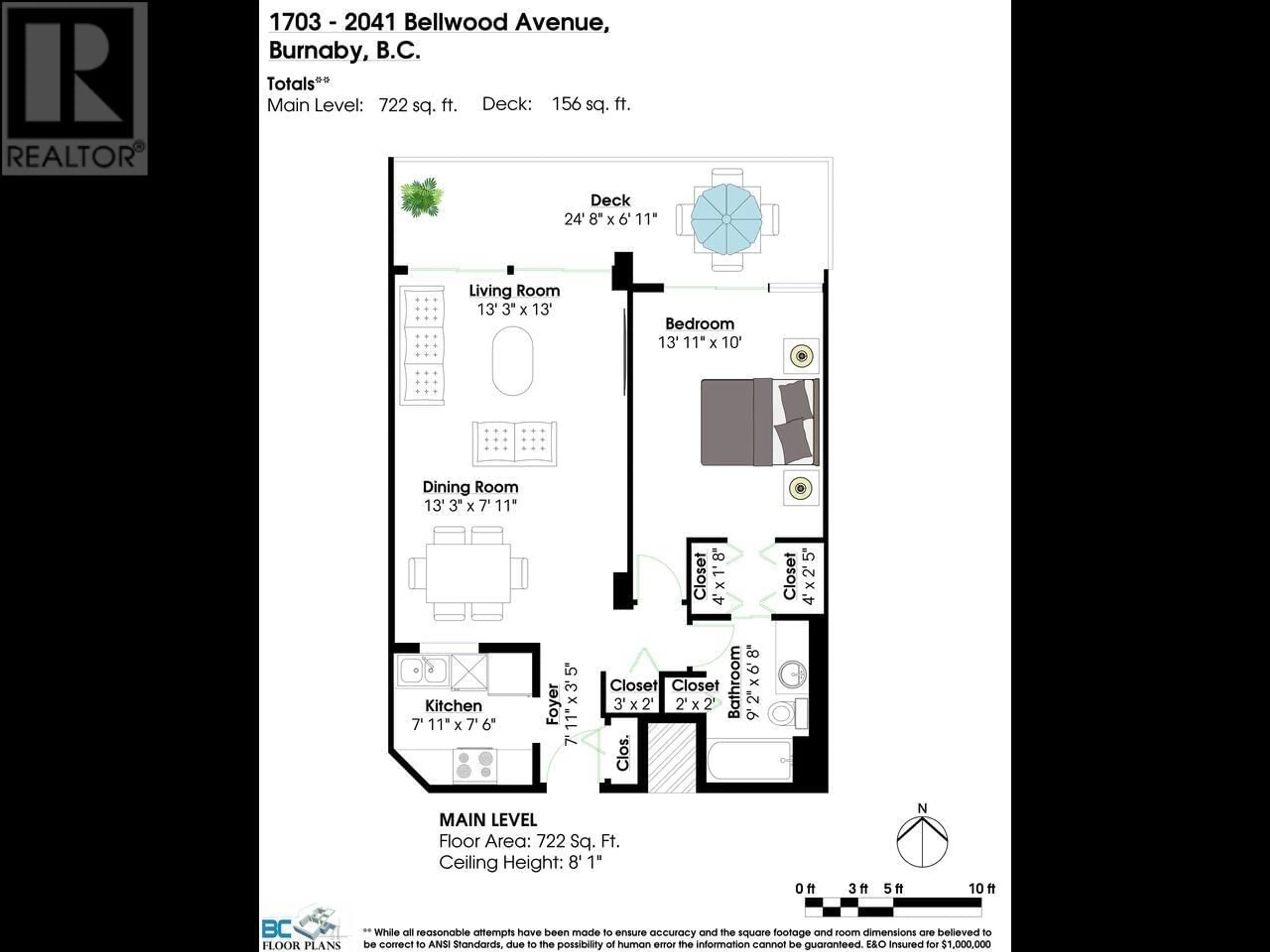 Floor plan for 1703 - 2041 BELLWOOD AVENUE, Burnaby British Columbia V5B4V5