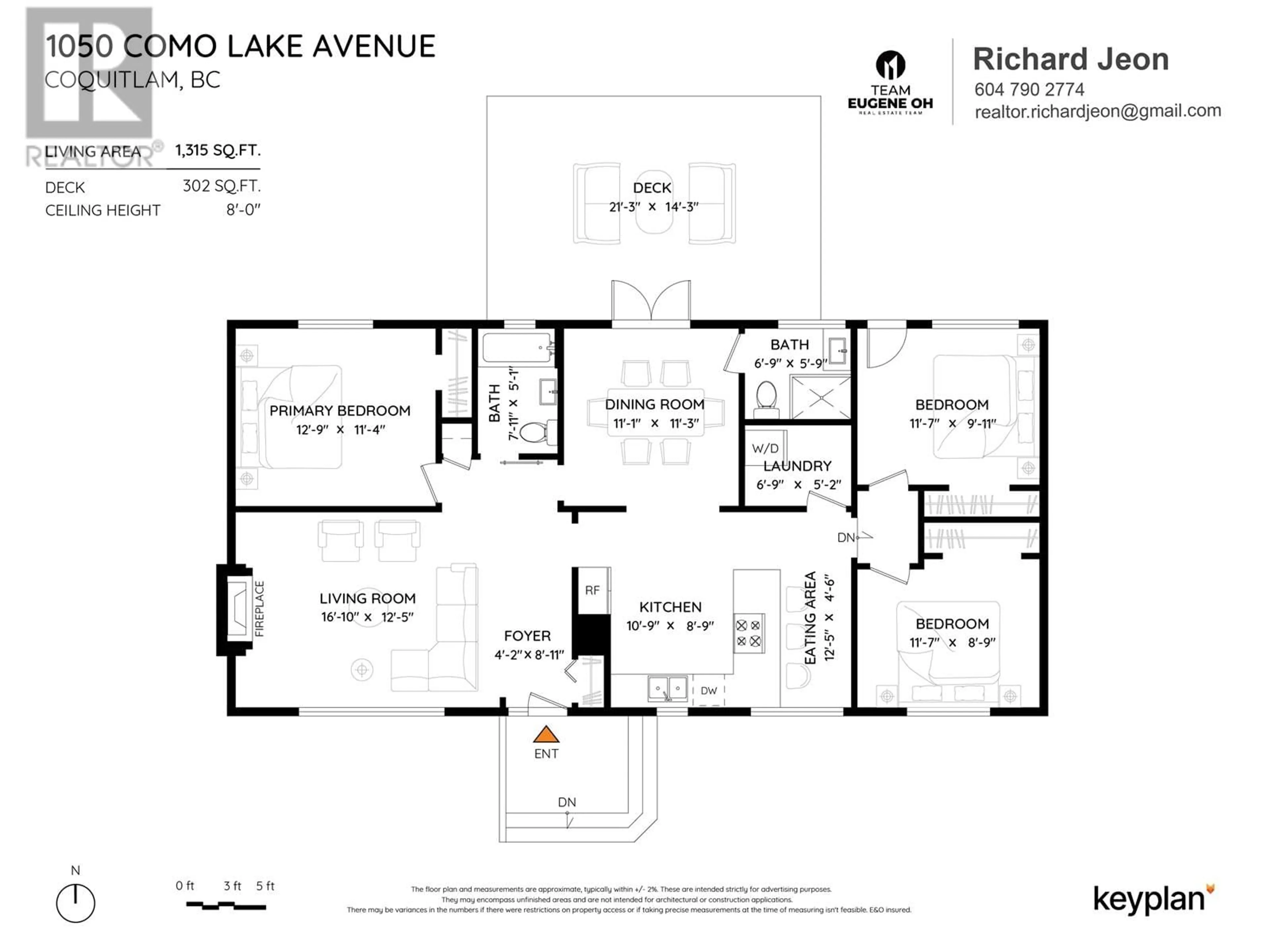 Floor plan for 1050 COMO LAKE AVENUE, Coquitlam British Columbia V3J3N8