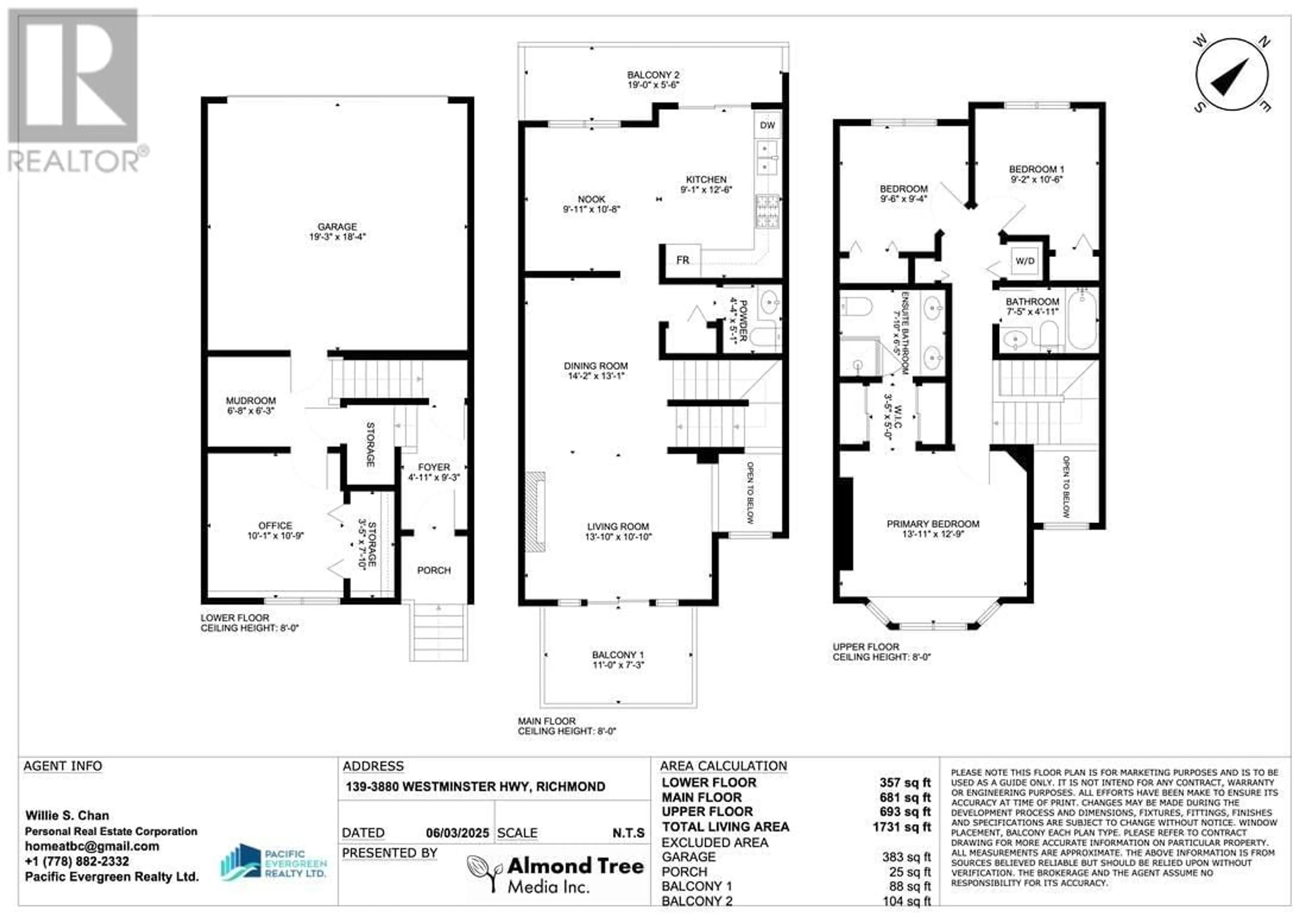 Floor plan for 139 3880 WESTMINSTER HIGHWAY, Richmond British Columbia V7C5S1