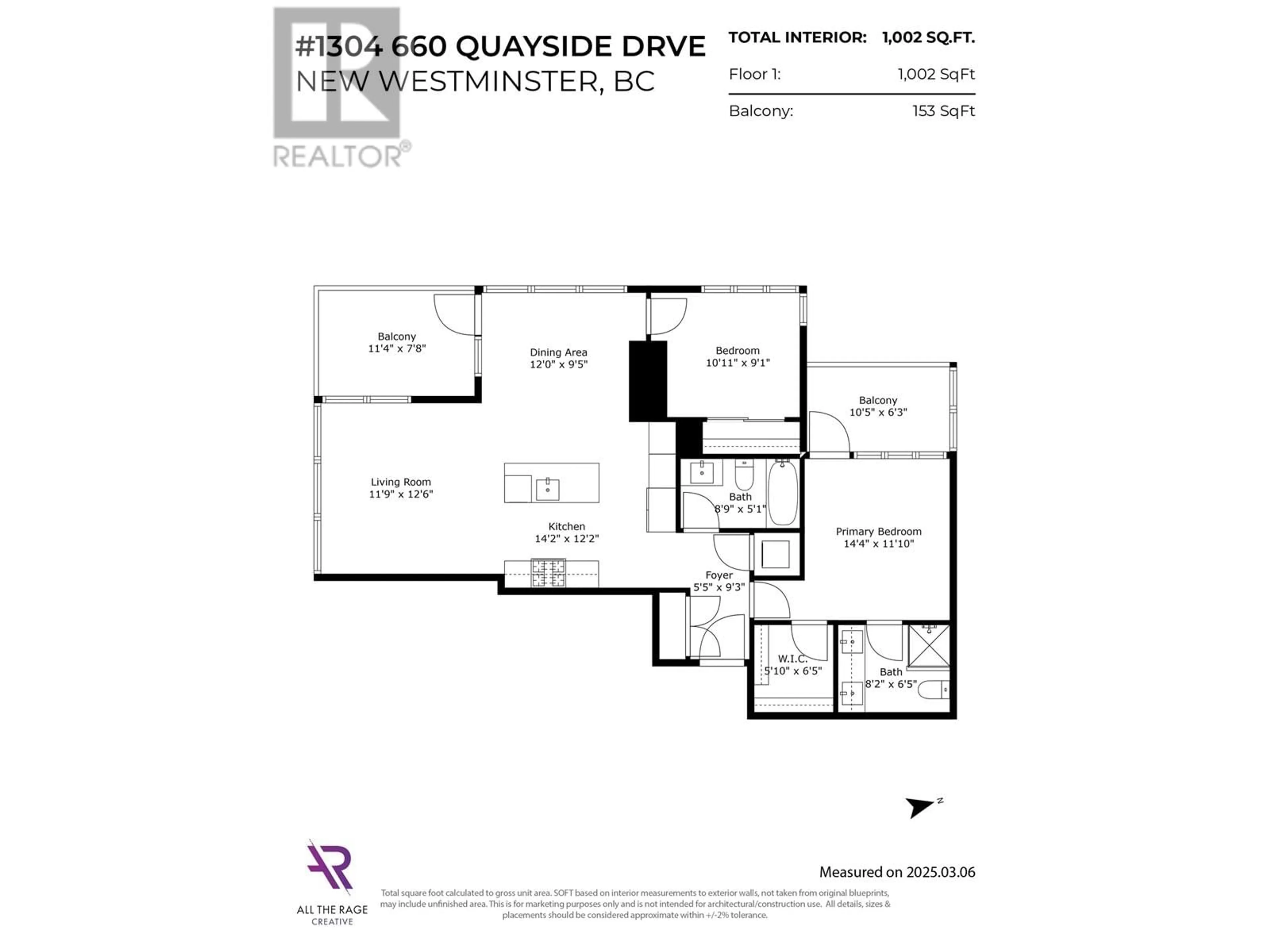Floor plan for 1304 - 660 QUAYSIDE DRIVE, New Westminster British Columbia V3M0P2