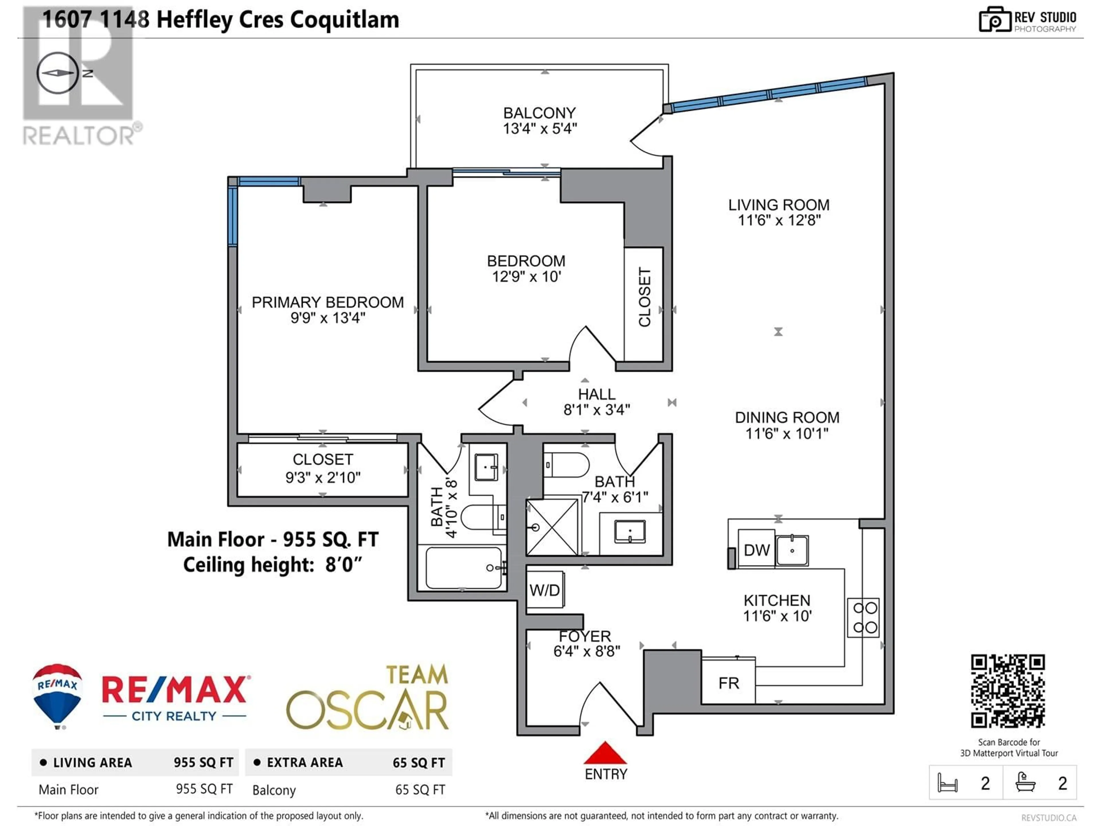 Floor plan for 1607 - 1148 HEFFLEY CRESCENT, Coquitlam British Columbia V3B8A6