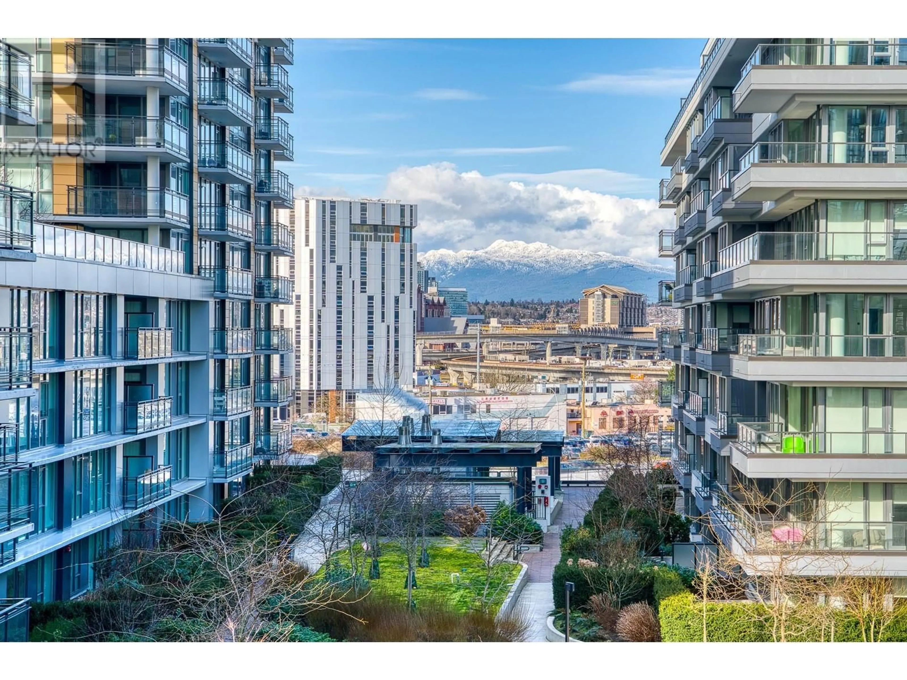 A pic from outside/outdoor area/front of a property/back of a property/a pic from drone, city buildings view from balcony for 810 - 8155 CAPSTAN WAY, Richmond British Columbia V6X0V3