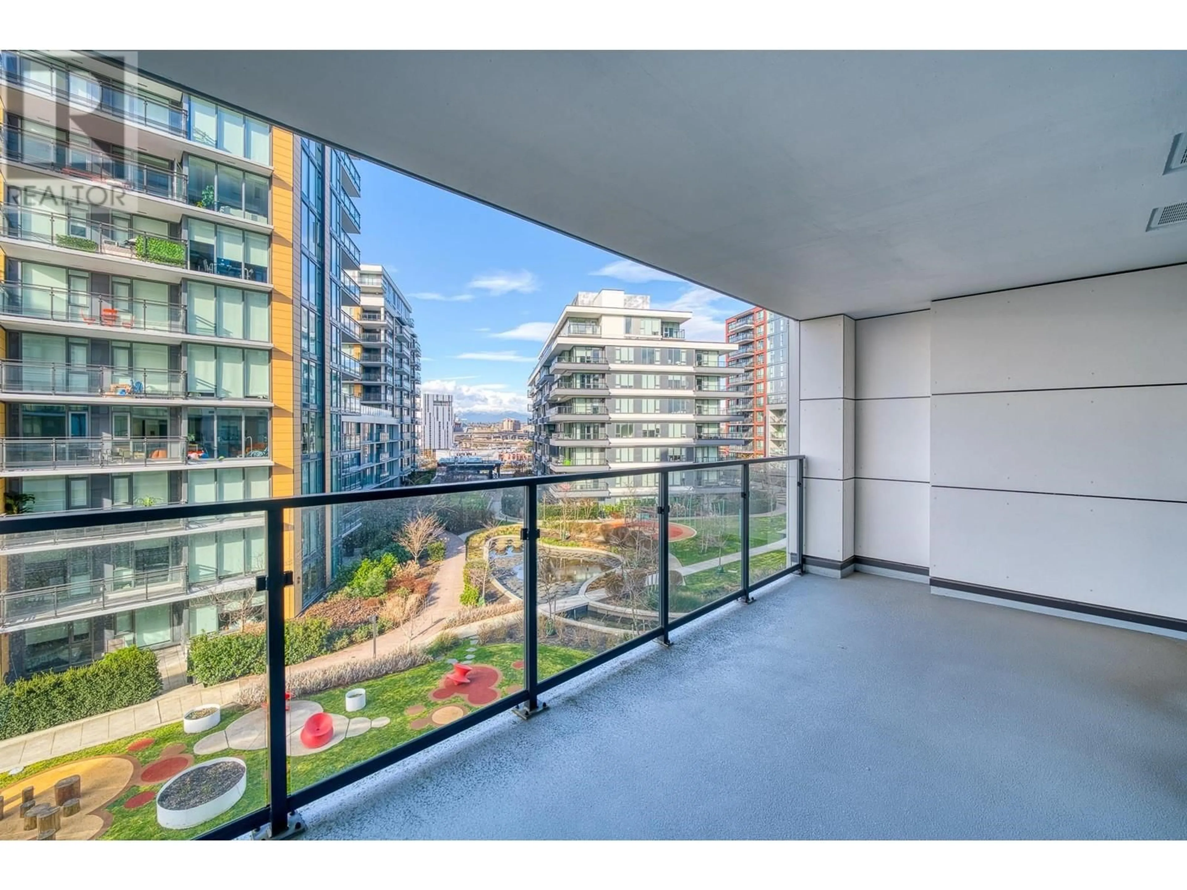 Balcony in the apartment, city buildings view from balcony for 810 - 8155 CAPSTAN WAY, Richmond British Columbia V6X0V3
