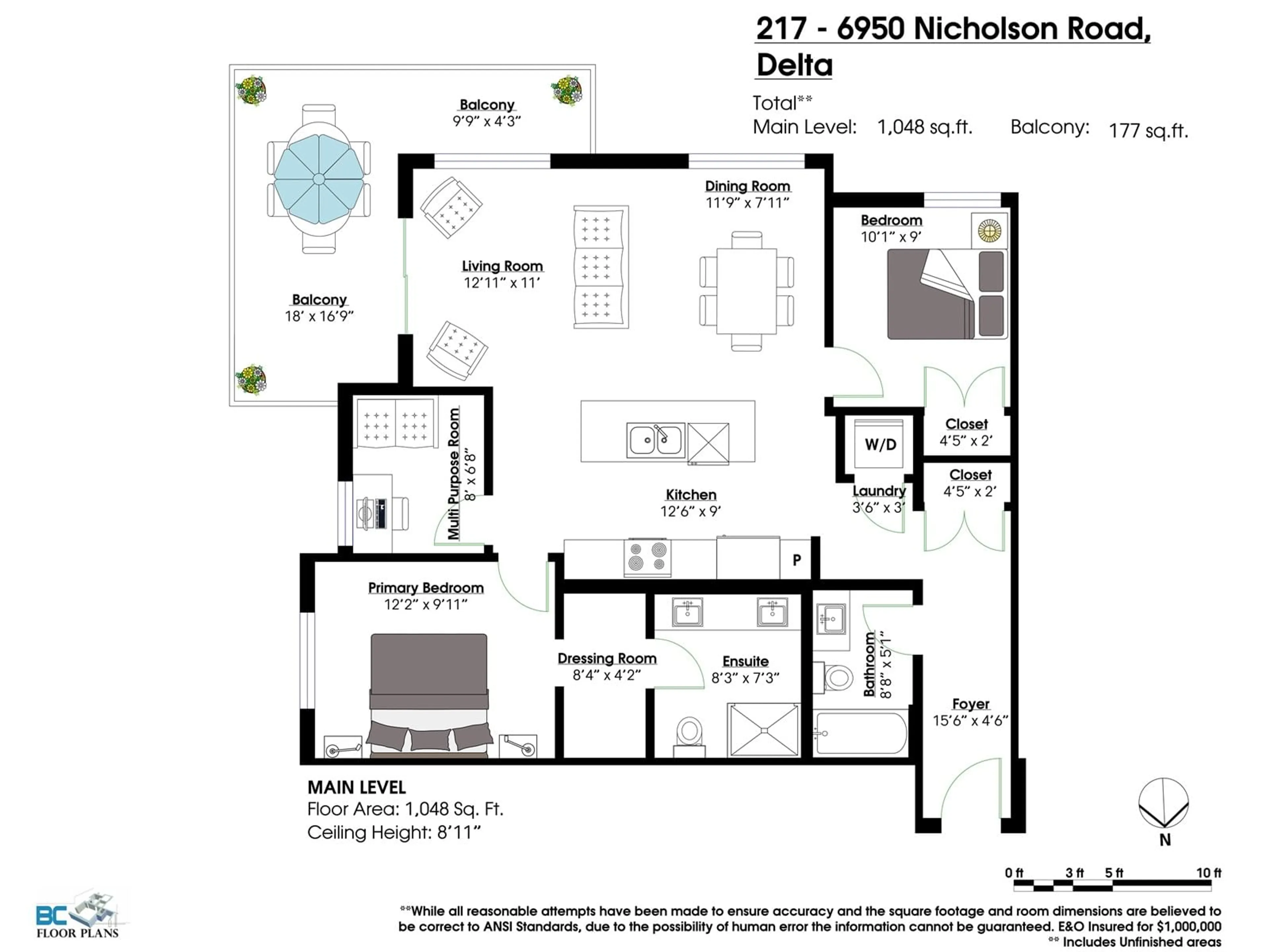 Floor plan for 217 - 6950 NICHOLSON, Delta British Columbia V4E0A8