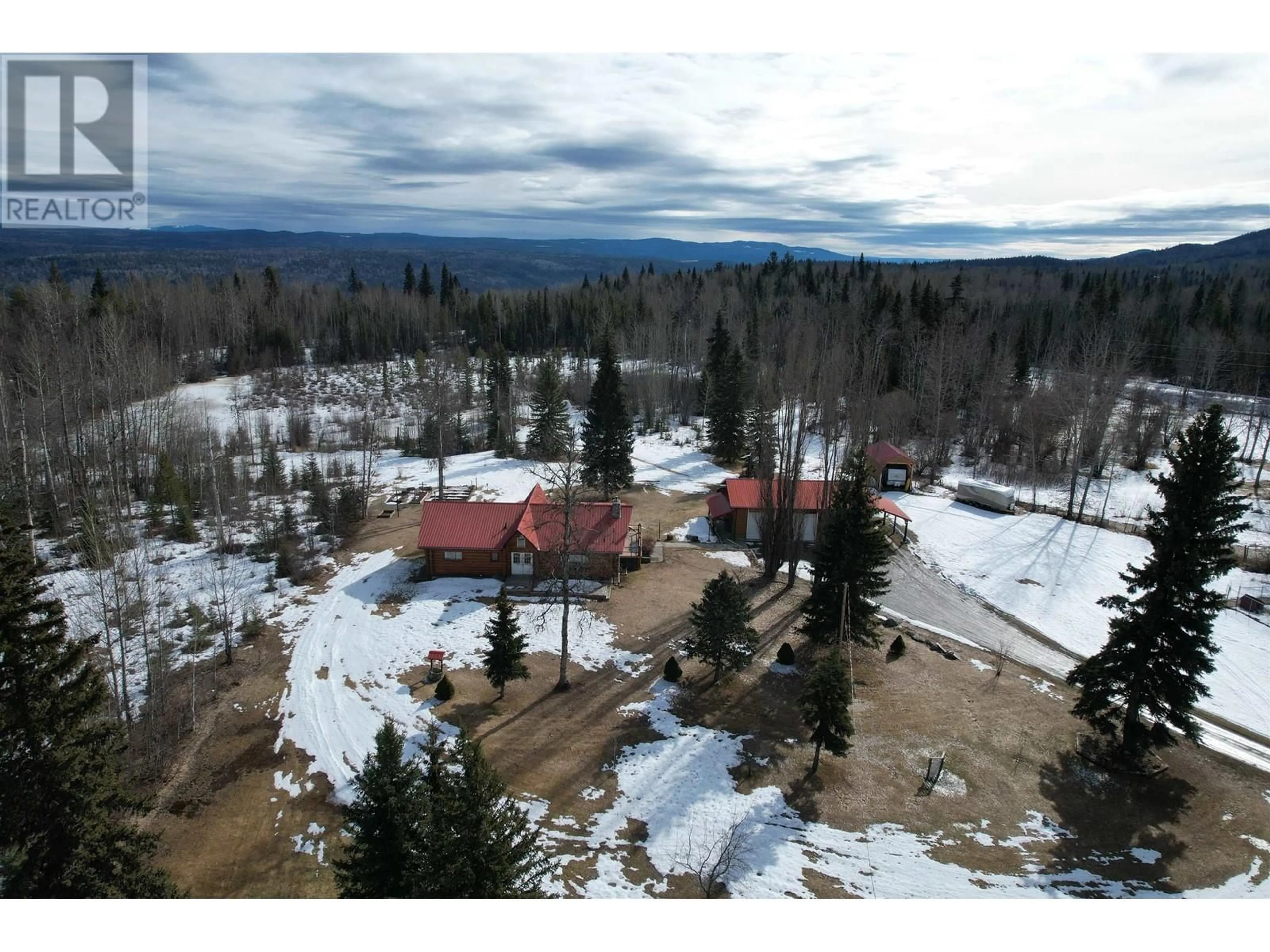 A pic from outside/outdoor area/front of a property/back of a property/a pic from drone, forest/trees view for 3049 VENTURE ROAD, Quesnel British Columbia V2J6P8