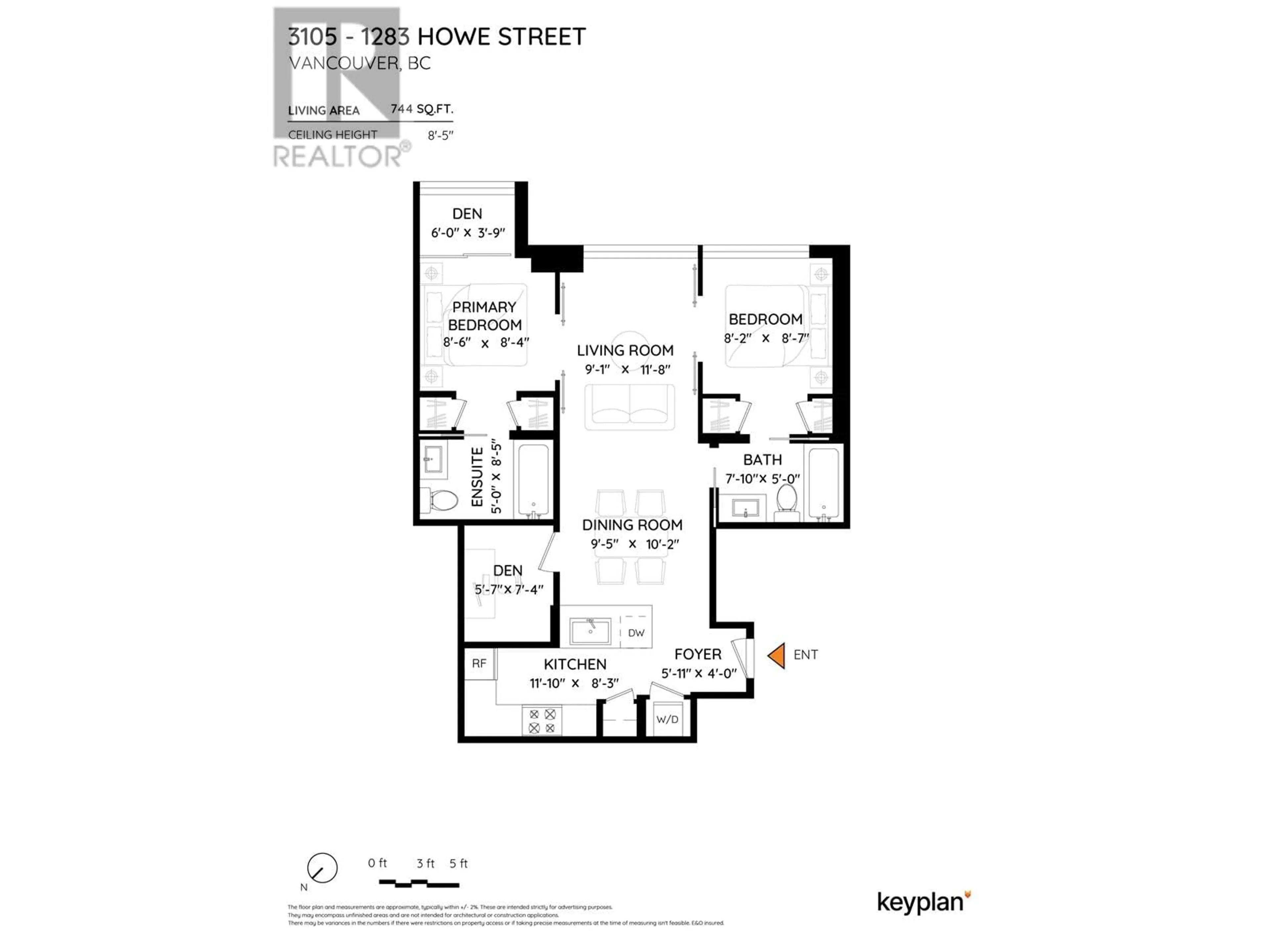 Floor plan for 3105 - 1283 HOWE STREET, Vancouver British Columbia V6Z0E3