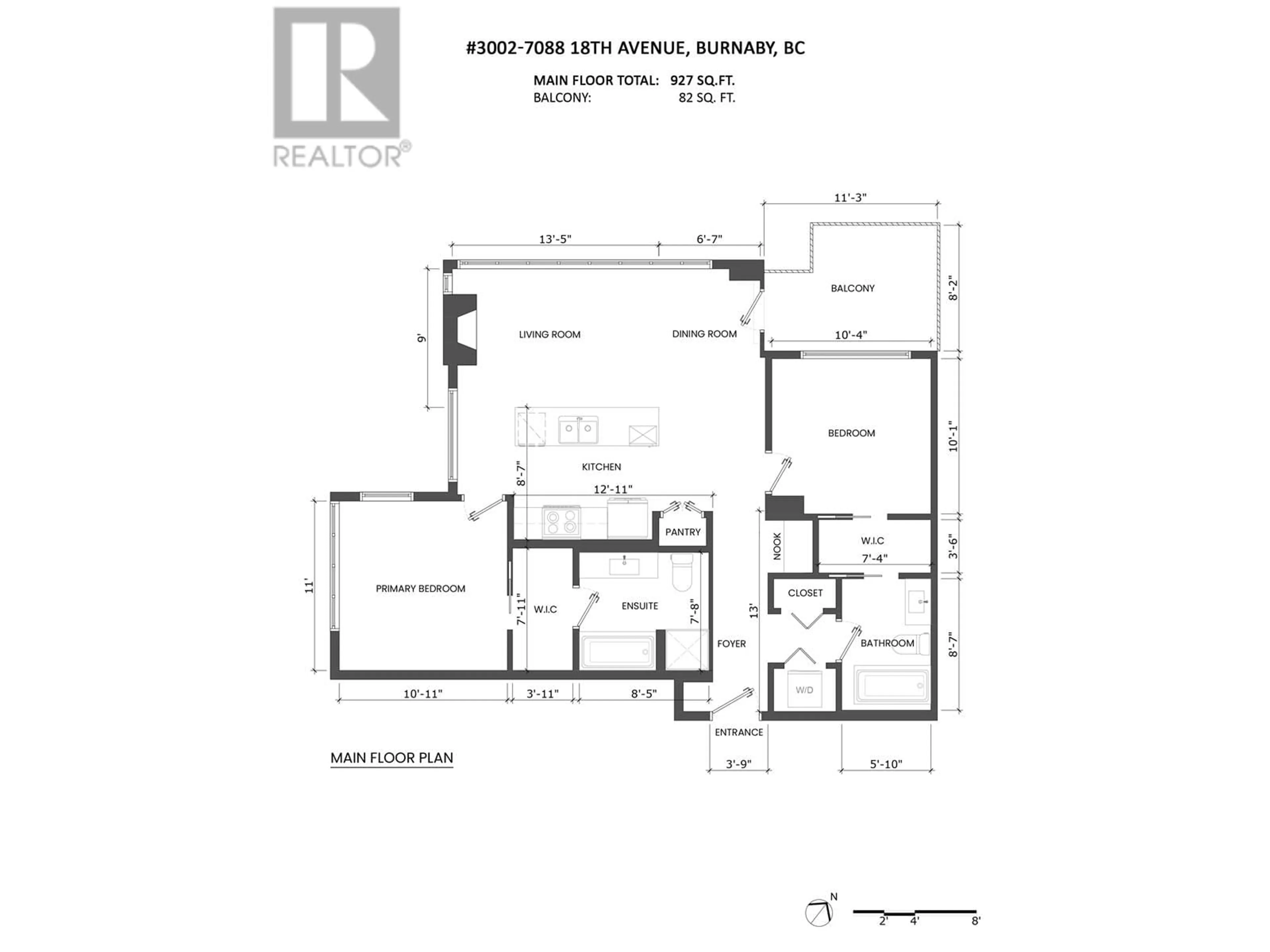 Floor plan for 3002 7088 18TH AVENUE, Burnaby British Columbia V3N0A2