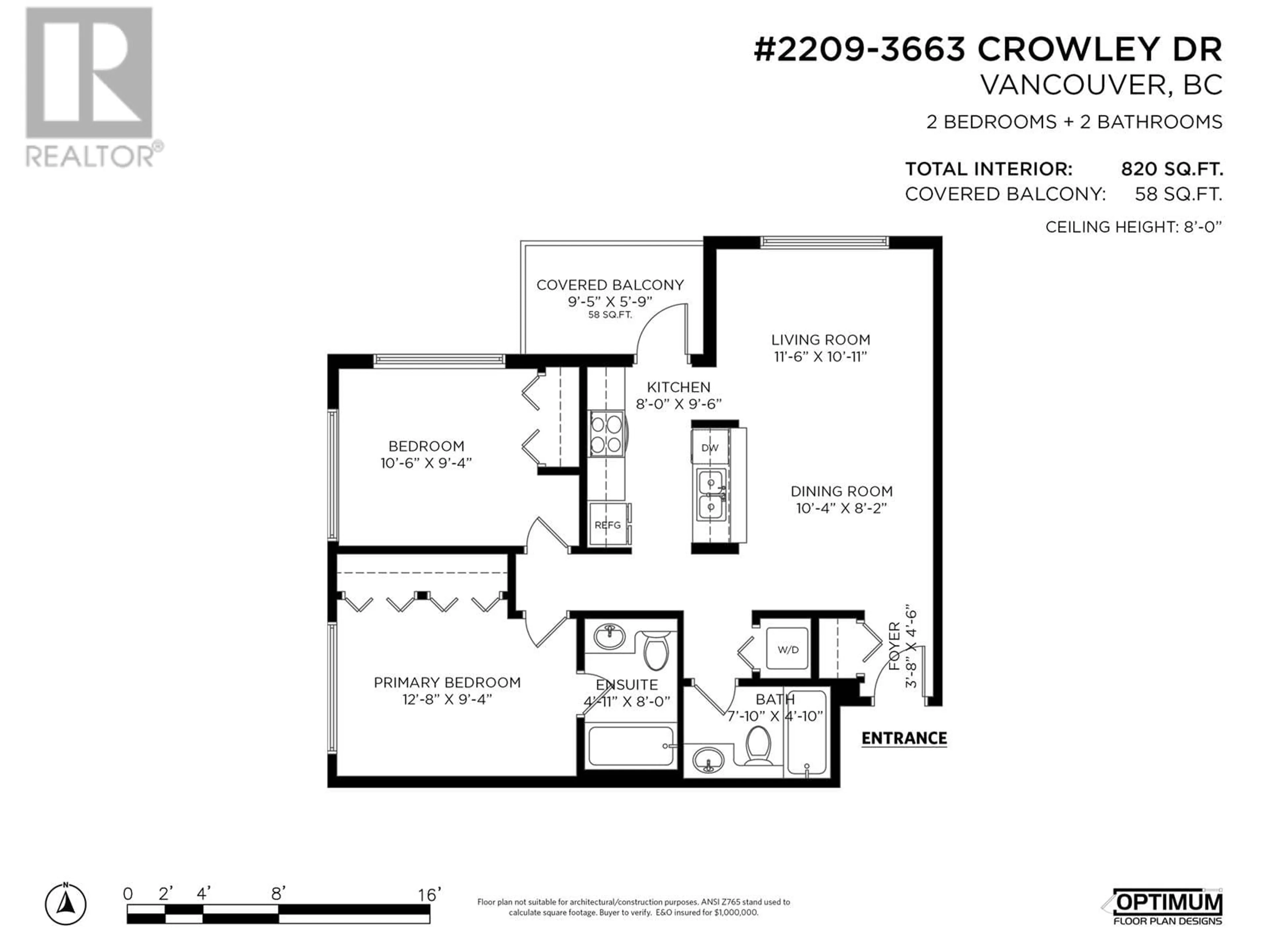 Floor plan for 2209 3663 CROWLEY DRIVE, Vancouver British Columbia V5R6H4