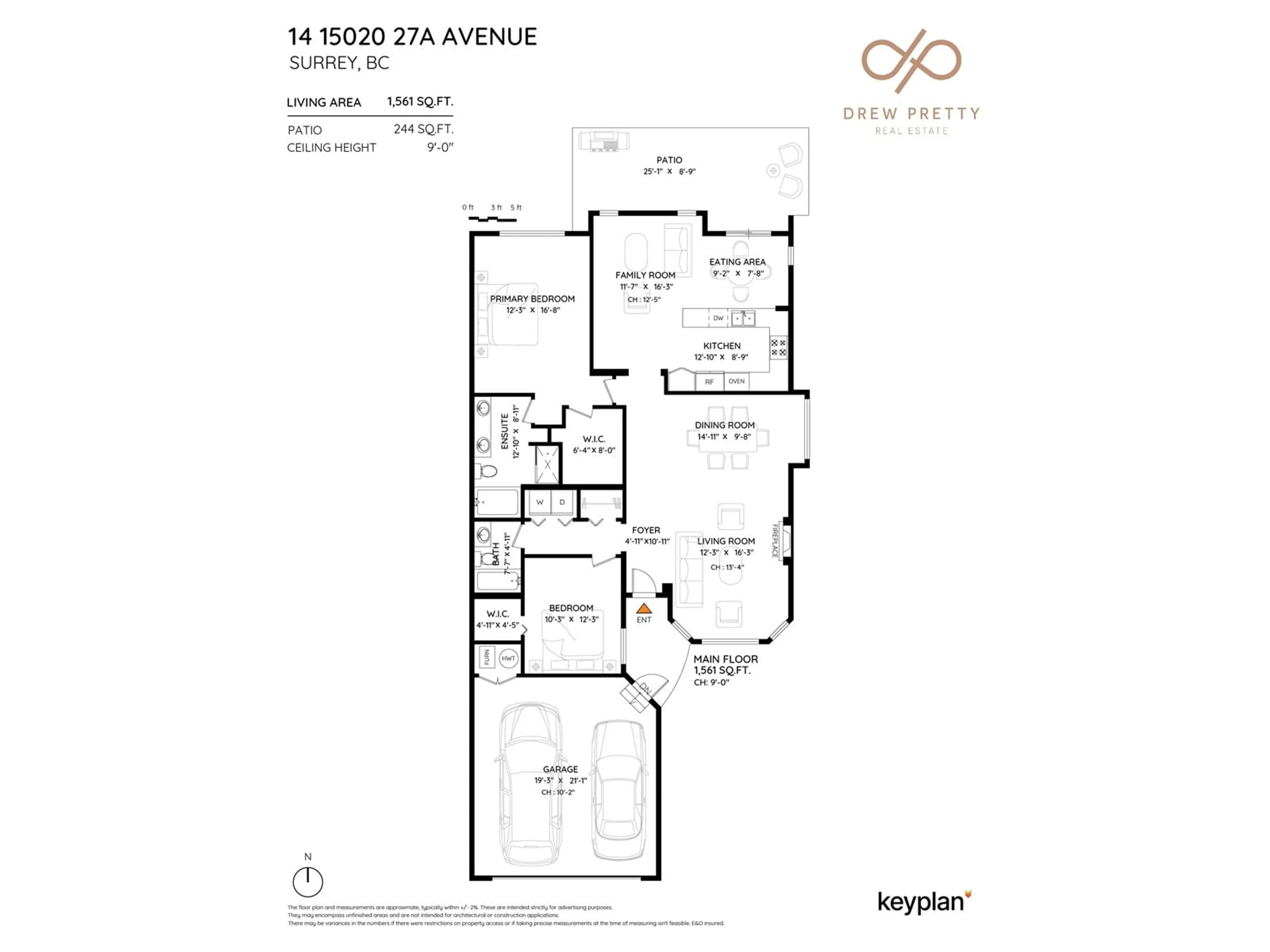 Floor plan for 14 15020 27A AVENUE, Surrey British Columbia V4P2Z9