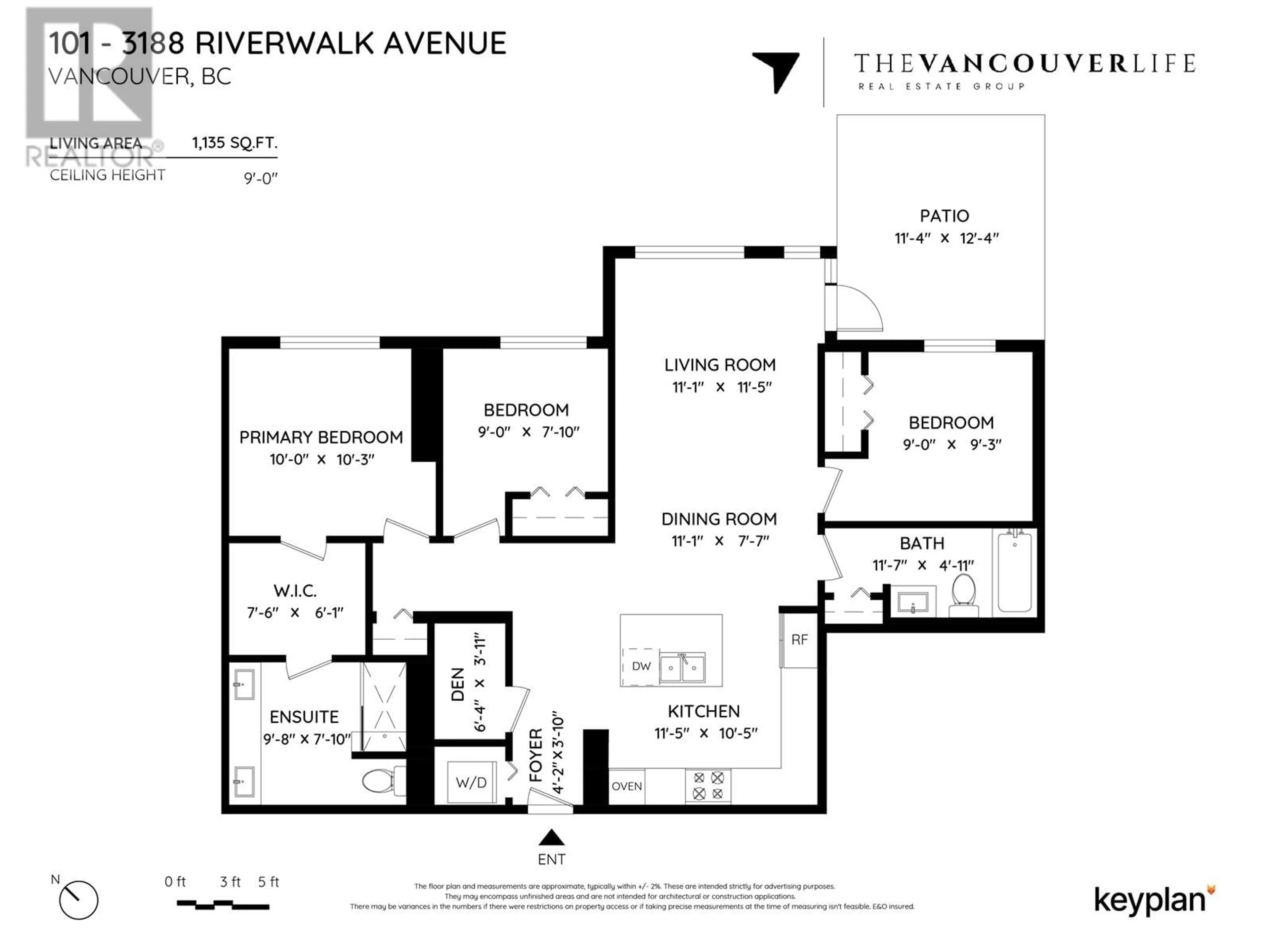 Floor plan for 101 3188 RIVERWALK AVENUE, Vancouver British Columbia V5S0E7