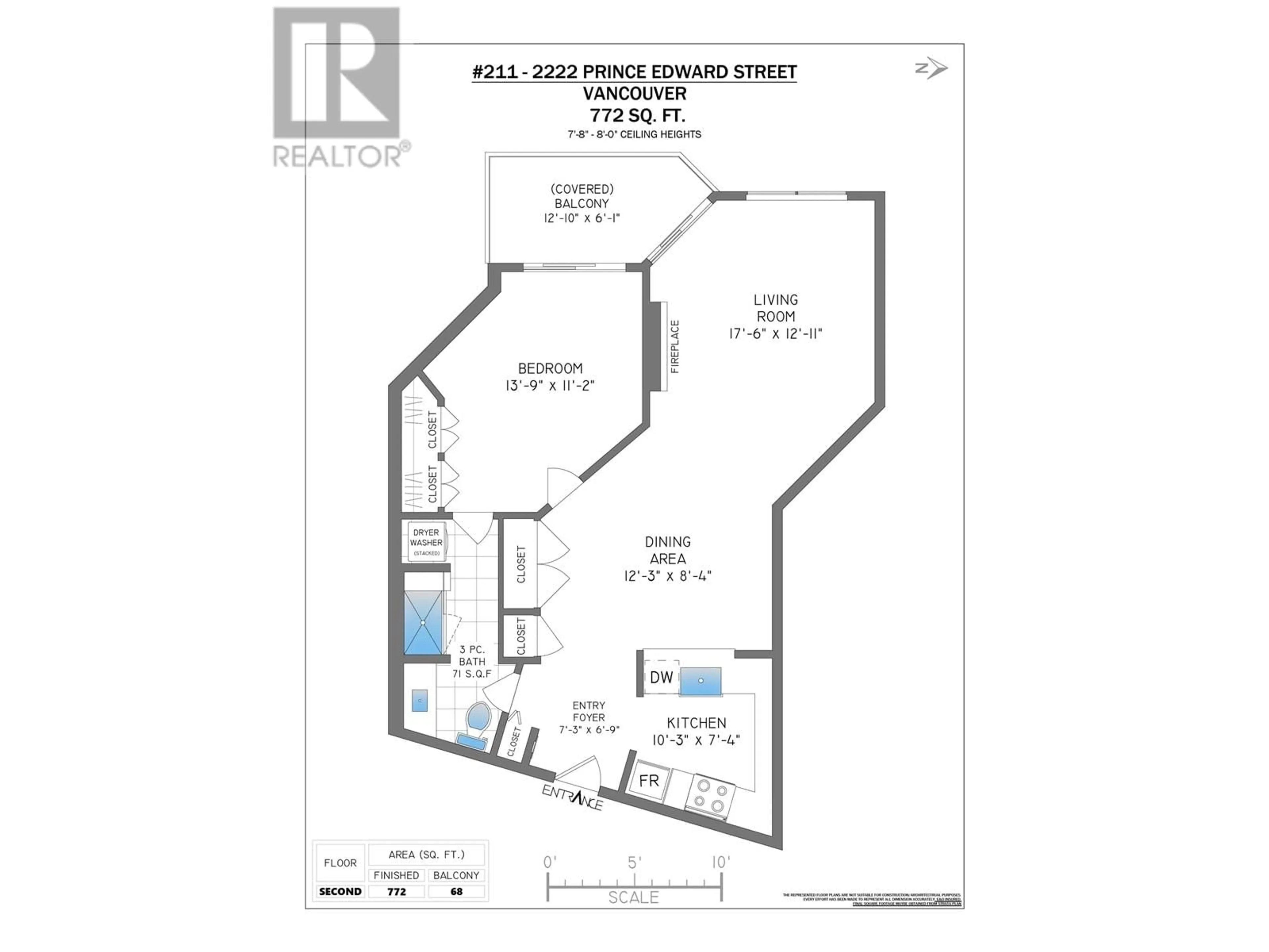 Floor plan for 211 2222 PRINCE EDWARD STREET, Vancouver British Columbia V5T4M6