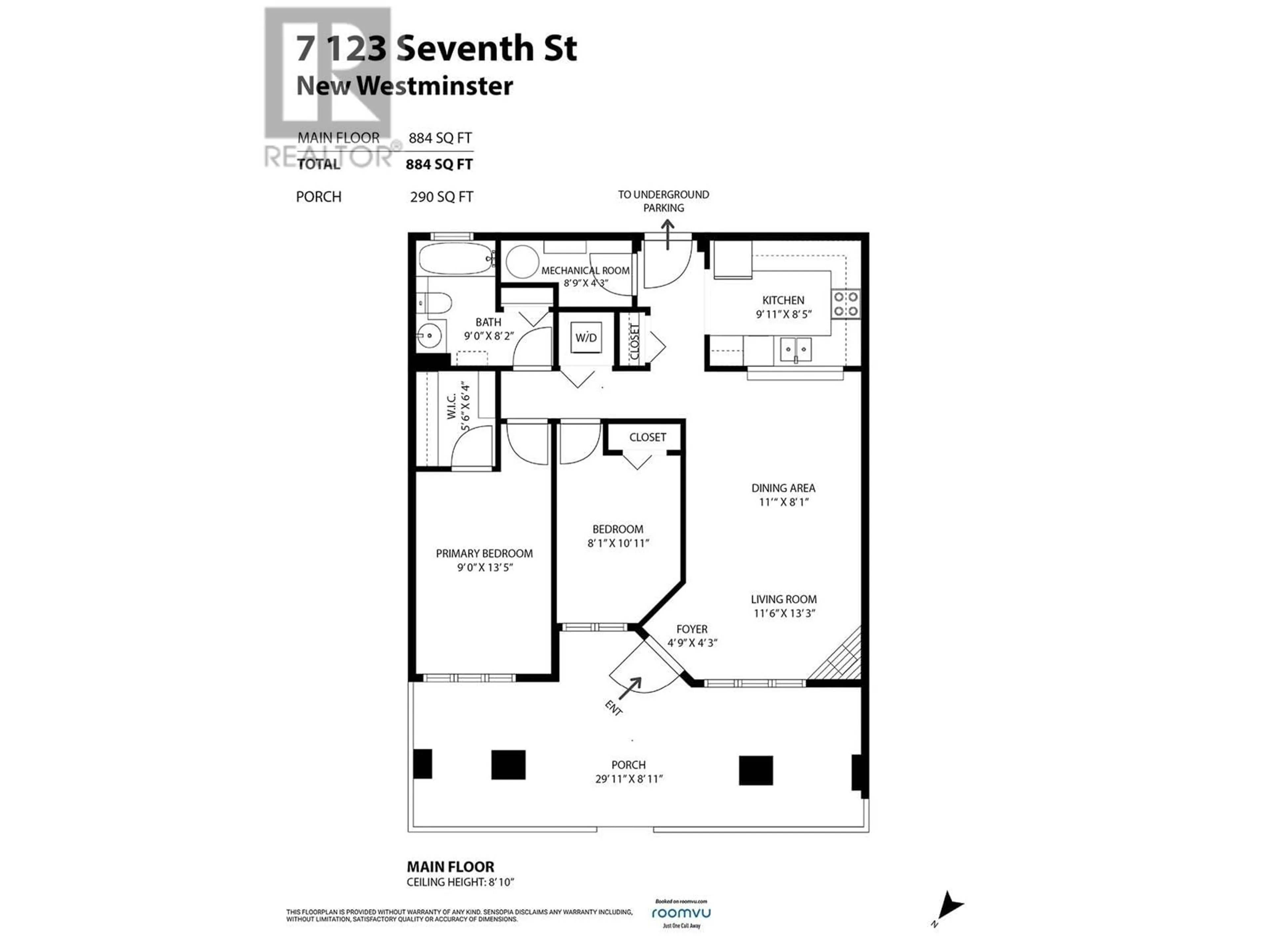 Floor plan for 7 - 123 SEVENTH STREET, New Westminster British Columbia V3M6Y2