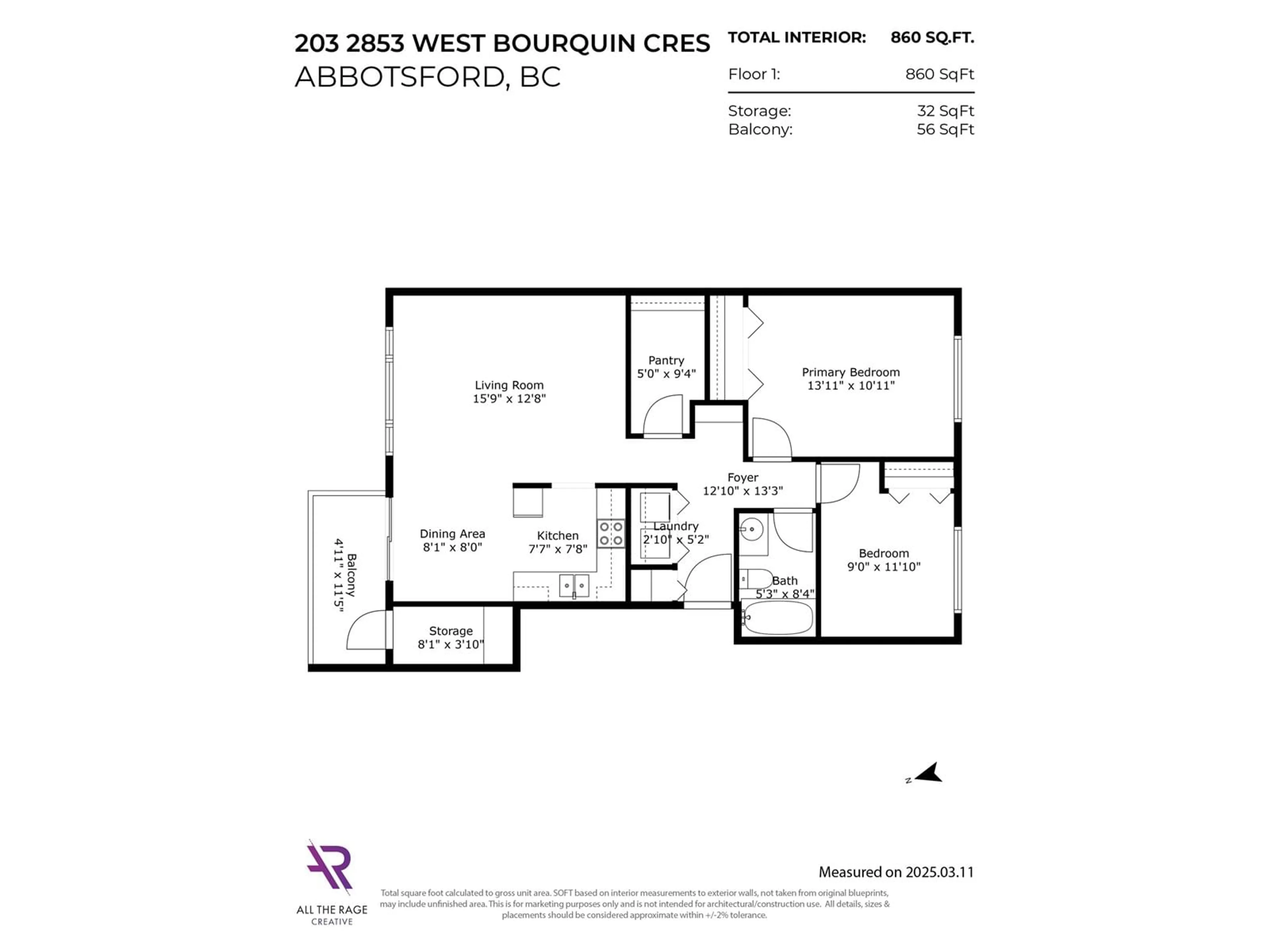 Floor plan for 203 - 2853 BOURQUIN WEST, Abbotsford British Columbia V2S6H6