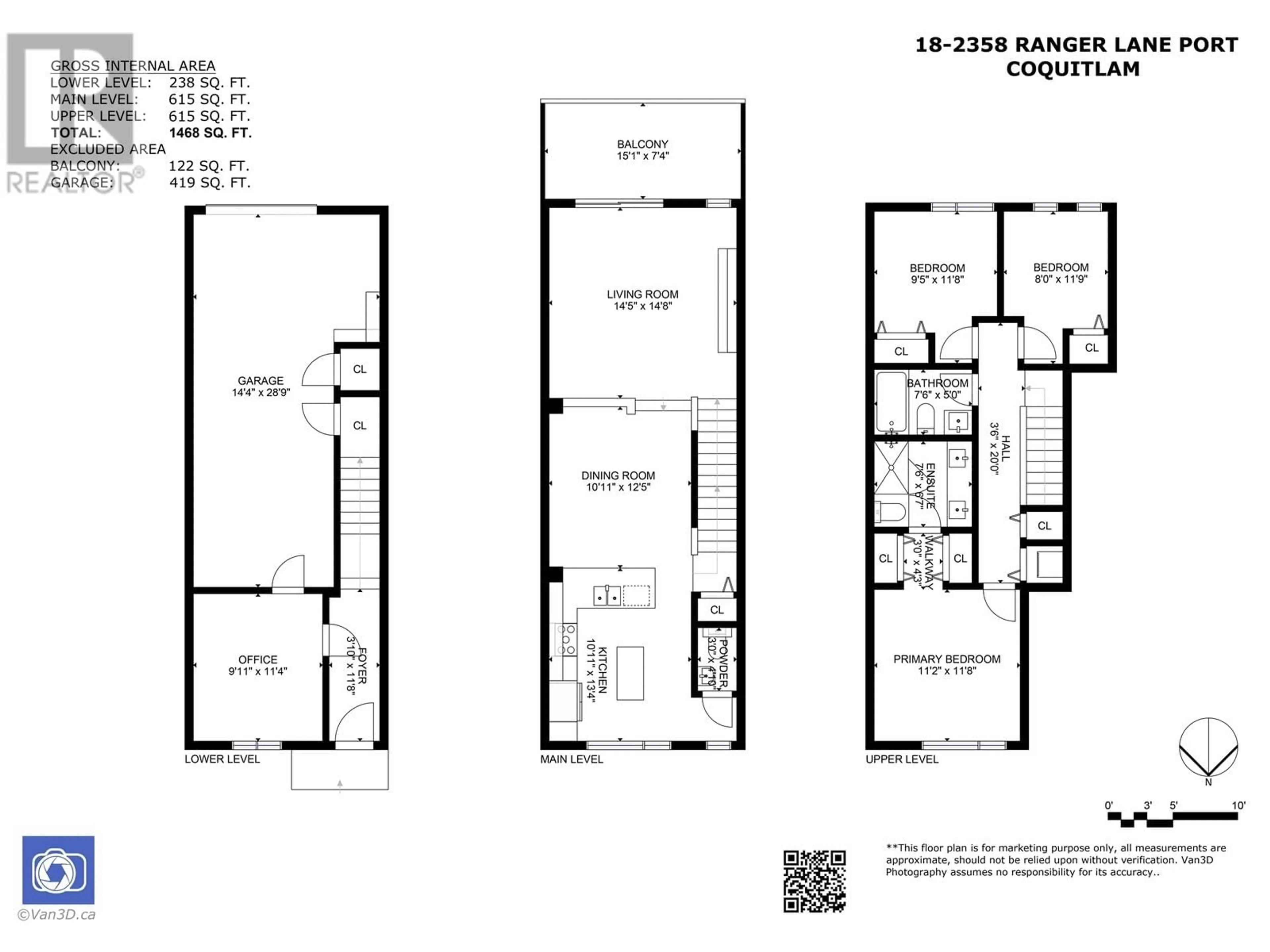 Floor plan for 18 - 2358 RANGER LANE, Port Coquitlam British Columbia V3B0L5