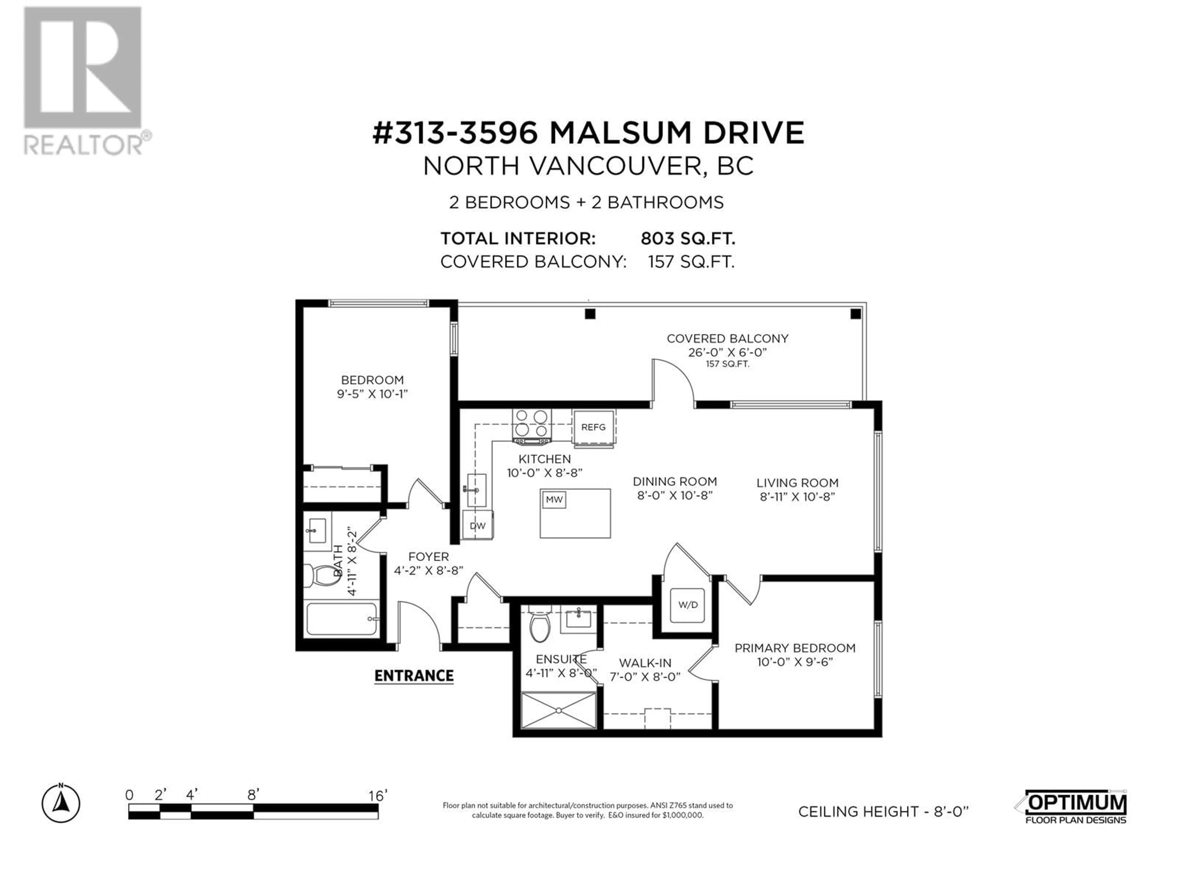 Floor plan for 313 3596 MALSUM DRIVE, North Vancouver British Columbia V7G0B2