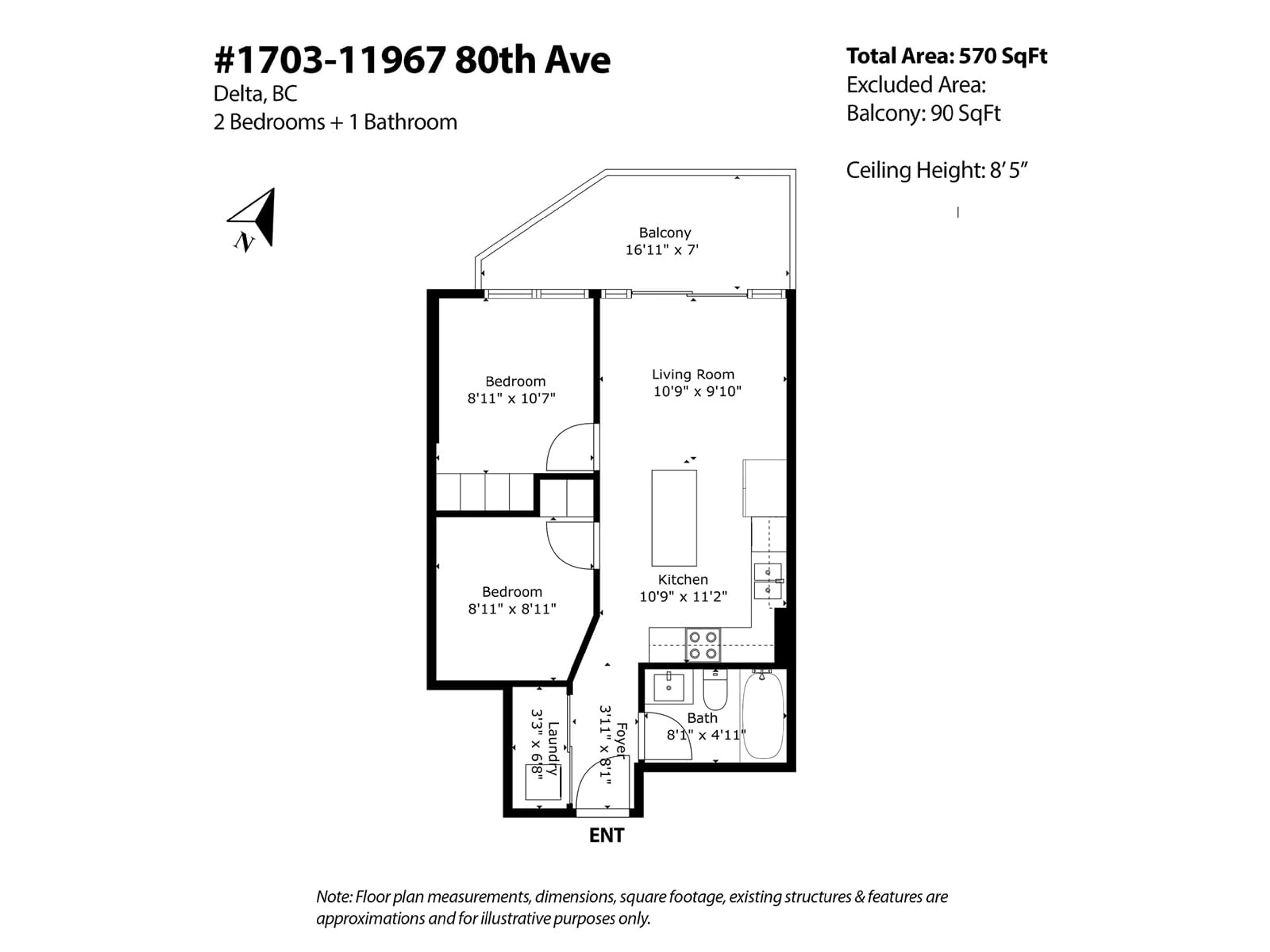 Floor plan for 1703 - 11967 80, Delta British Columbia V4C0E2