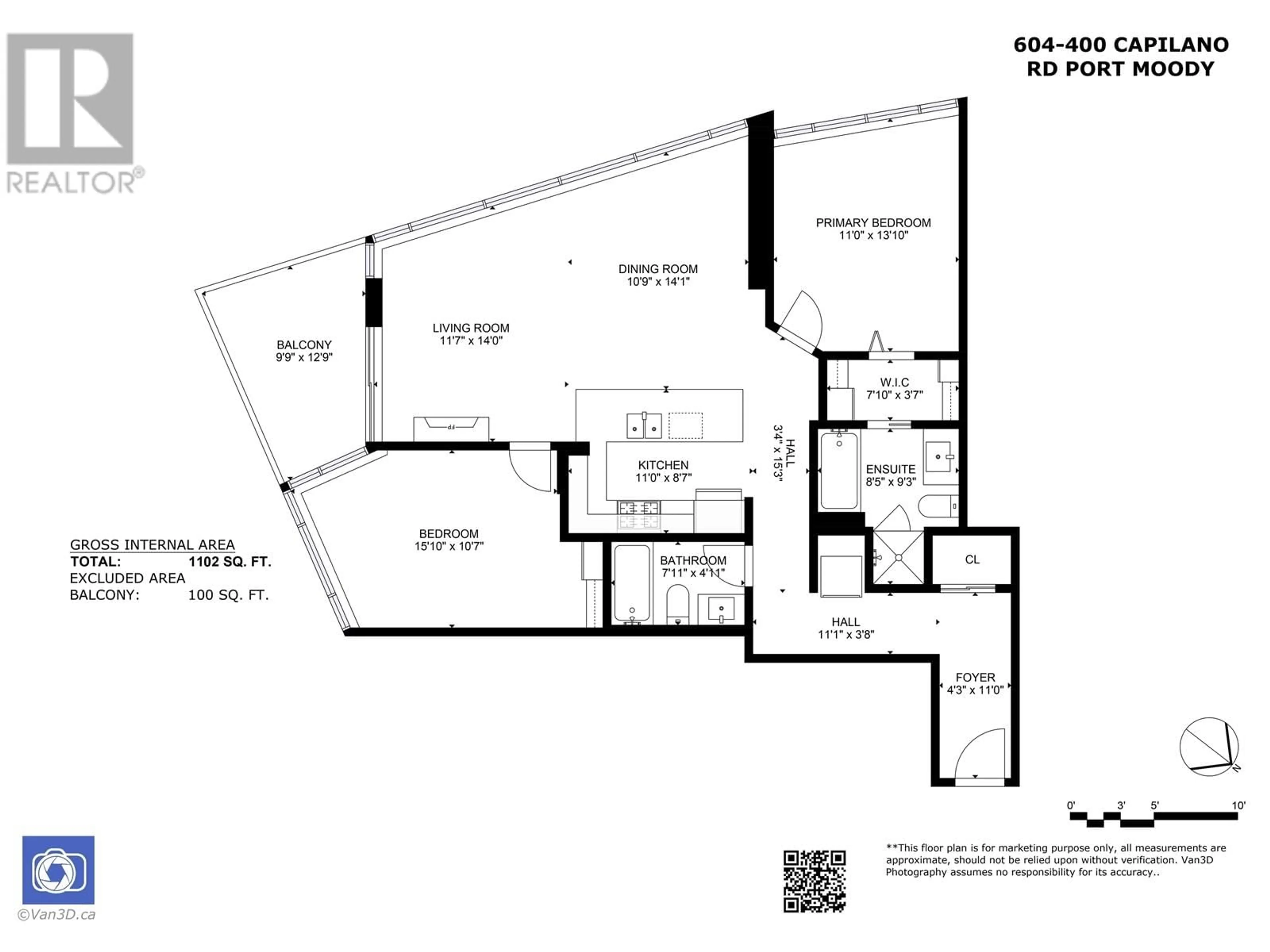 Floor plan for 604 400 CAPILANO ROAD, Port Moody British Columbia V3H0E1