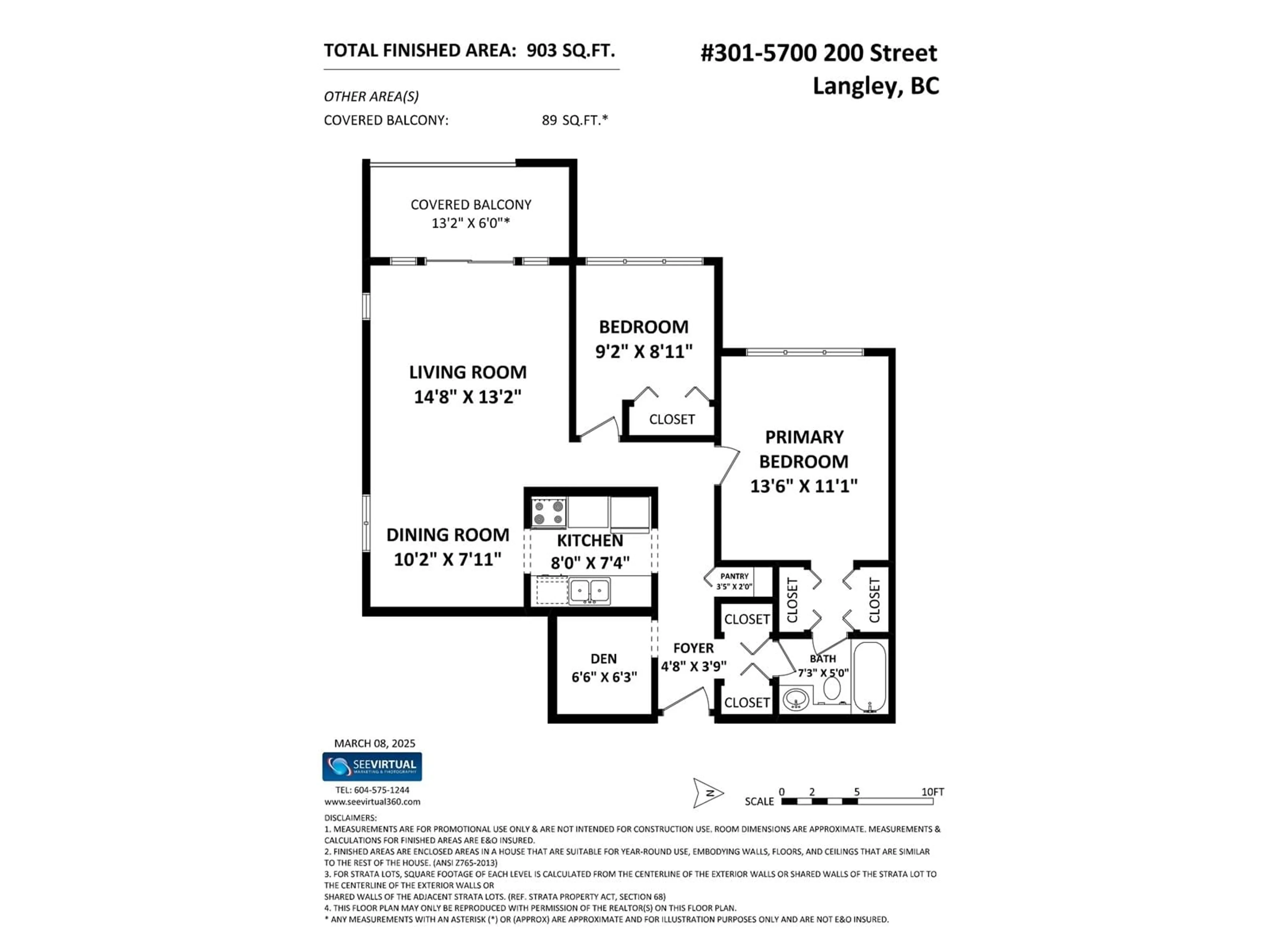 Floor plan for 301 - 5700 200, Langley British Columbia V3A7S6