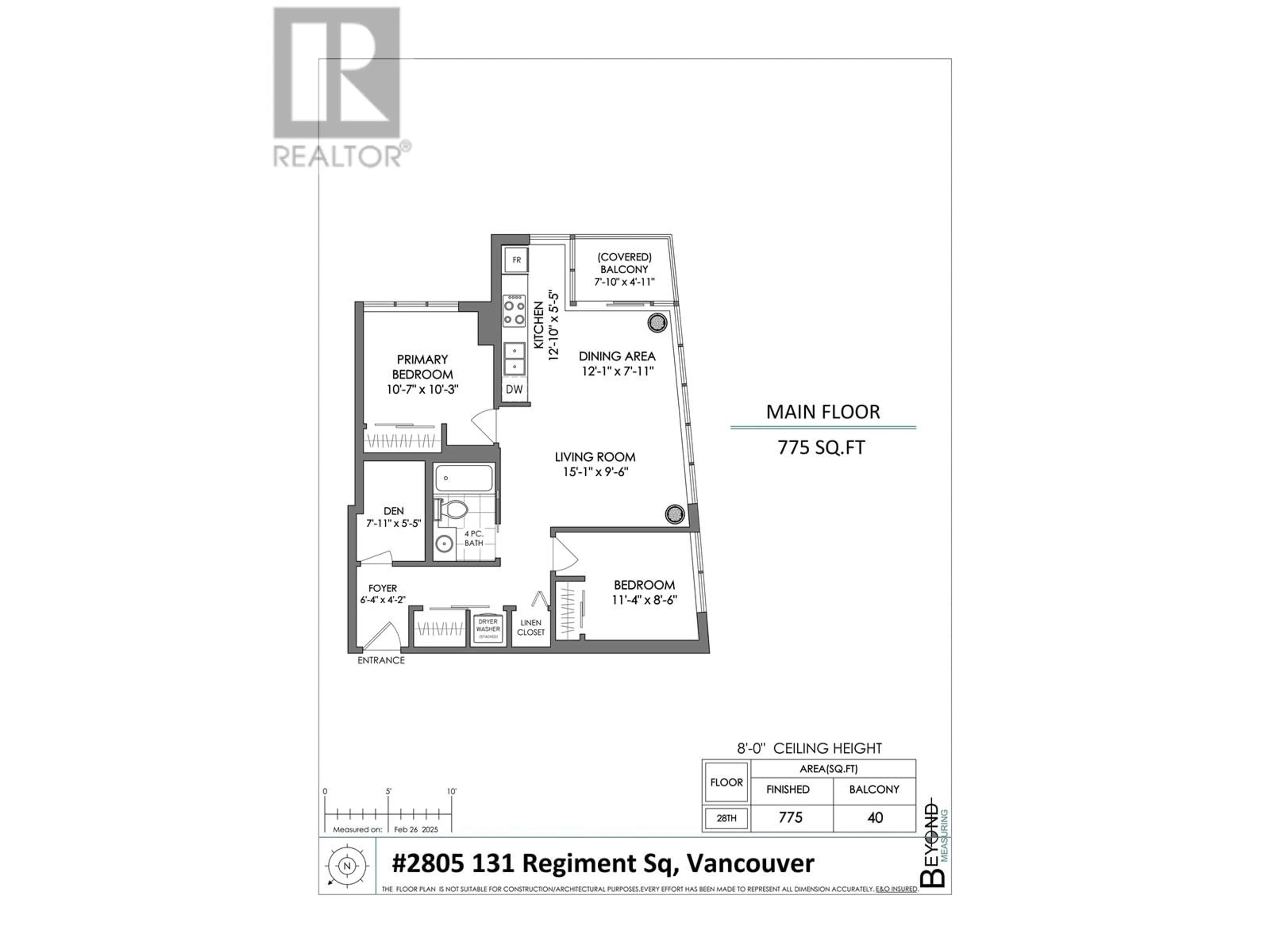 Floor plan for 2805 131 REGIMENT SQUARE, Vancouver British Columbia V6B1X6