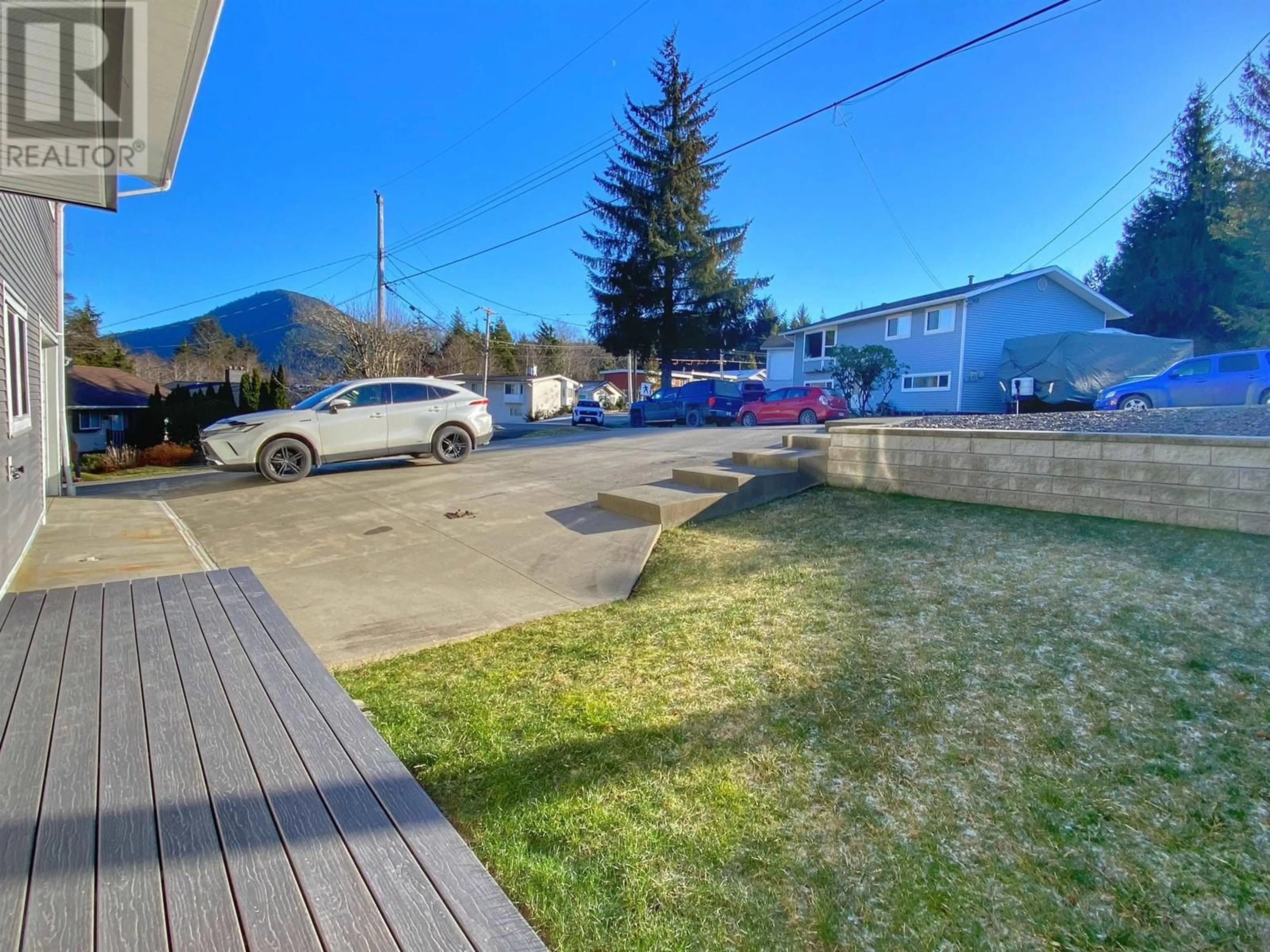 A pic from outside/outdoor area/front of a property/back of a property/a pic from drone, mountain view for 161 CRESTVIEW DRIVE, Prince Rupert British Columbia V8J2Z4